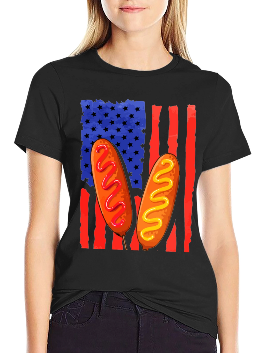 Corn Dog American Flag T-Shirt