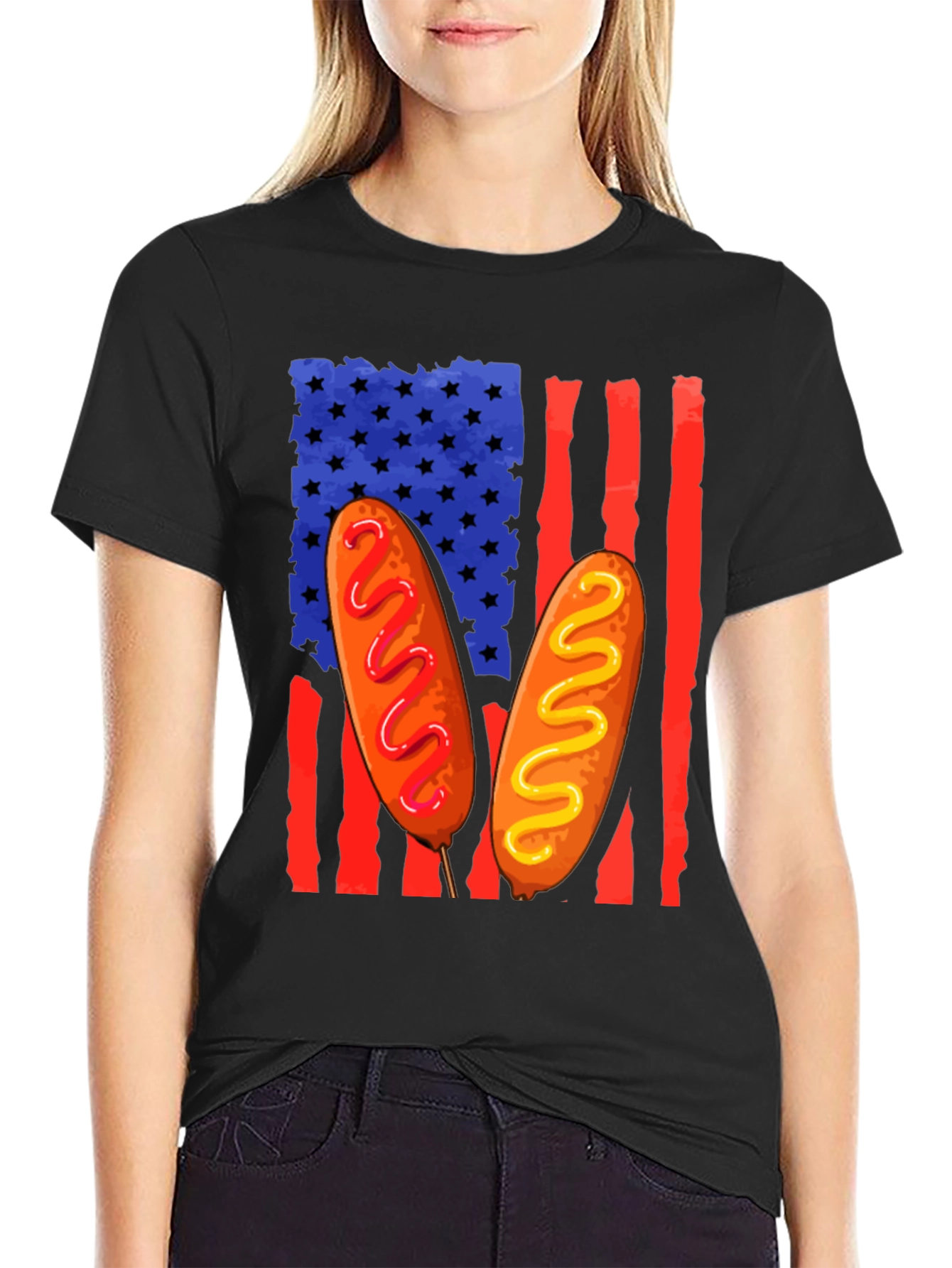 Corn Dog American Flag T-Shirt