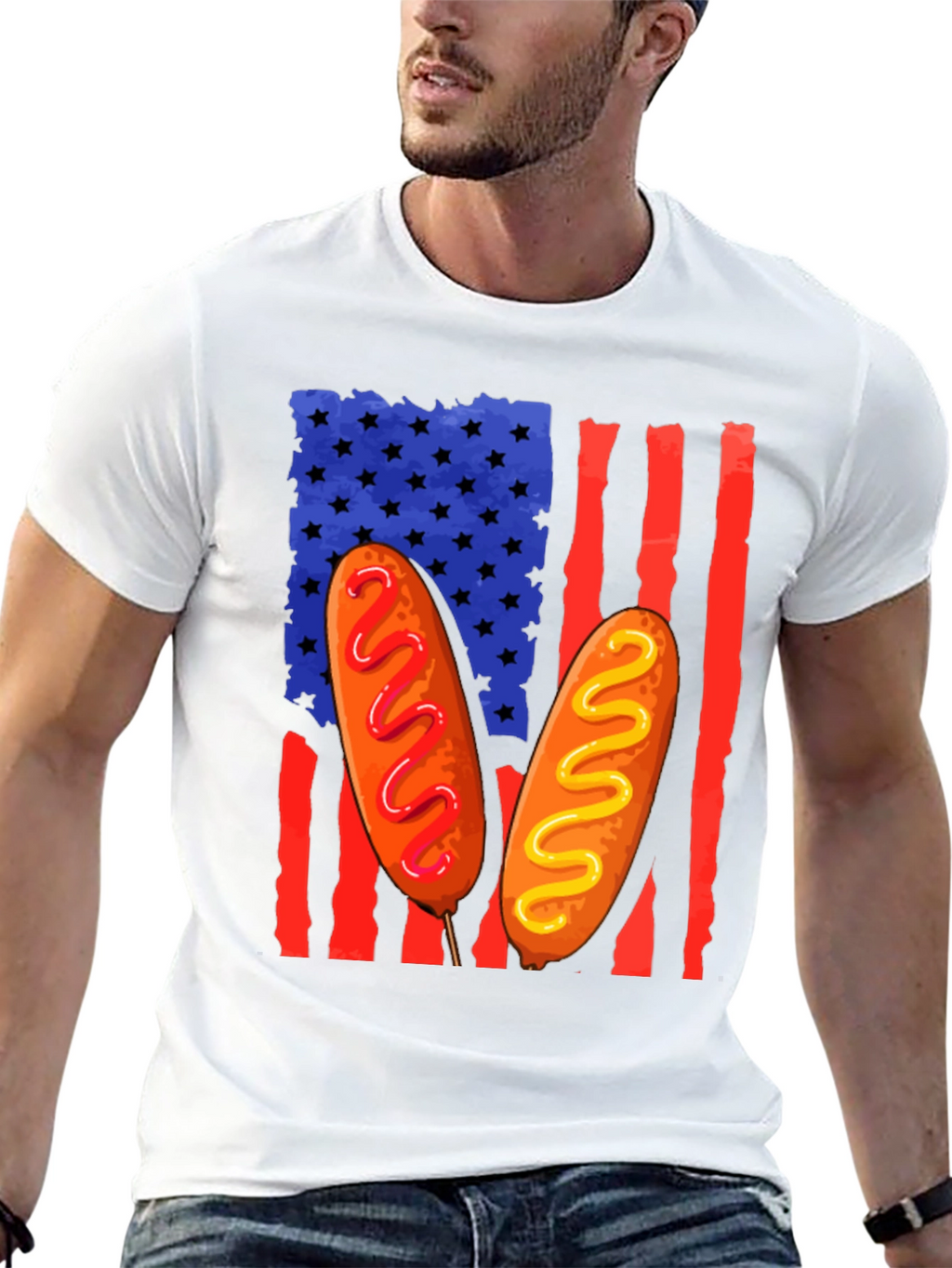 Corn Dog American Flag T-Shirt