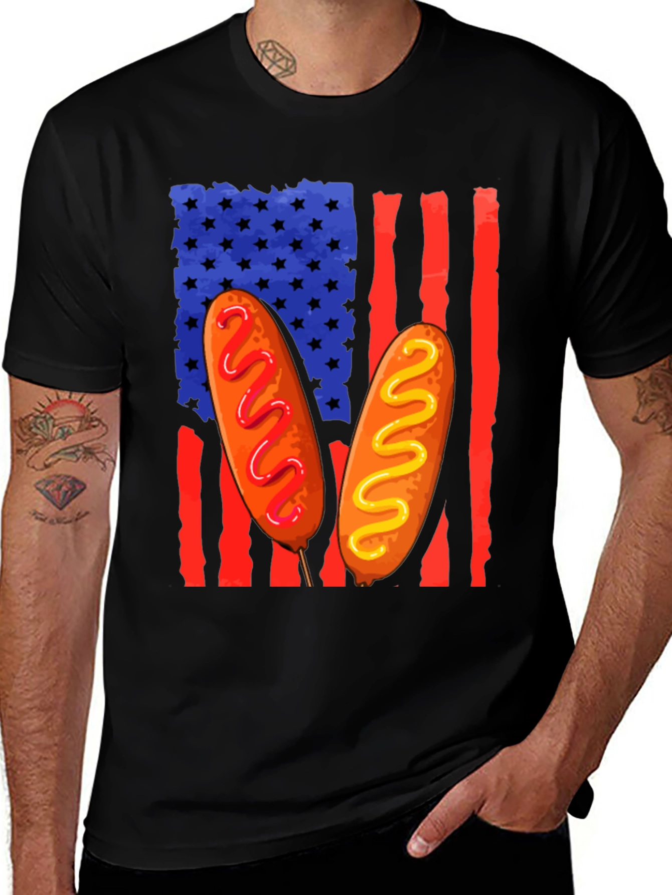 Corn Dog American Flag T-Shirt