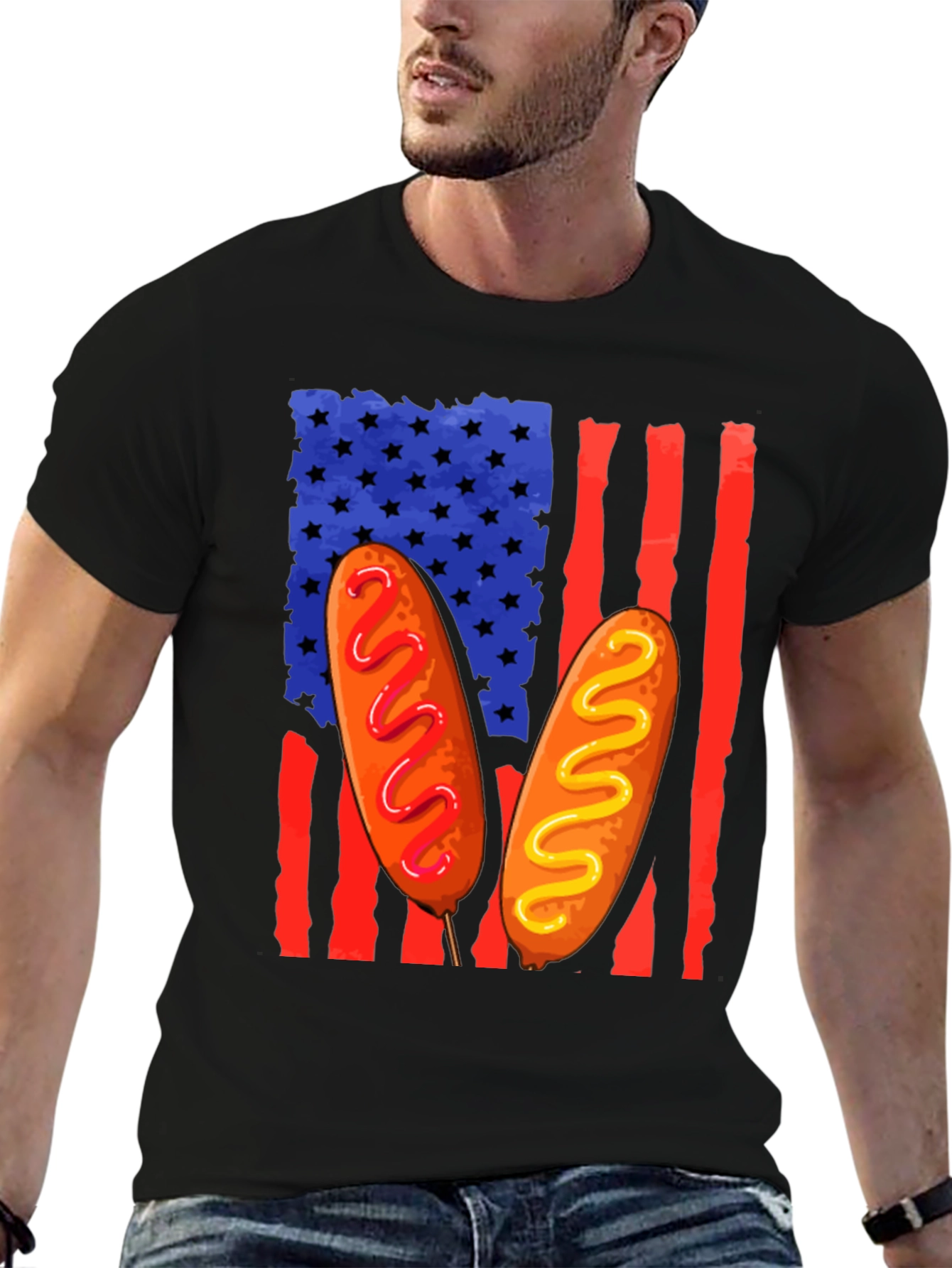 Corn Dog American Flag T-Shirt