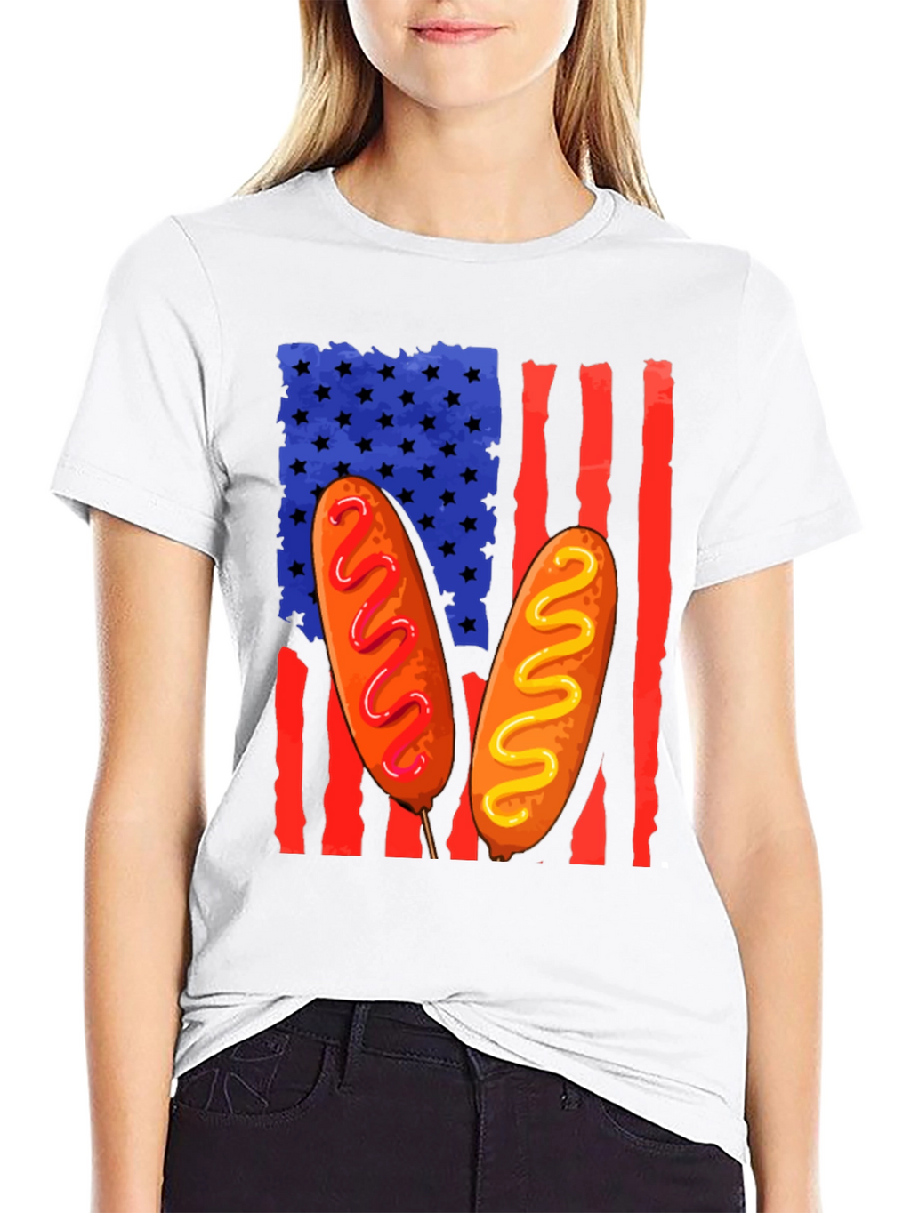Corn Dog American Flag T-Shirt