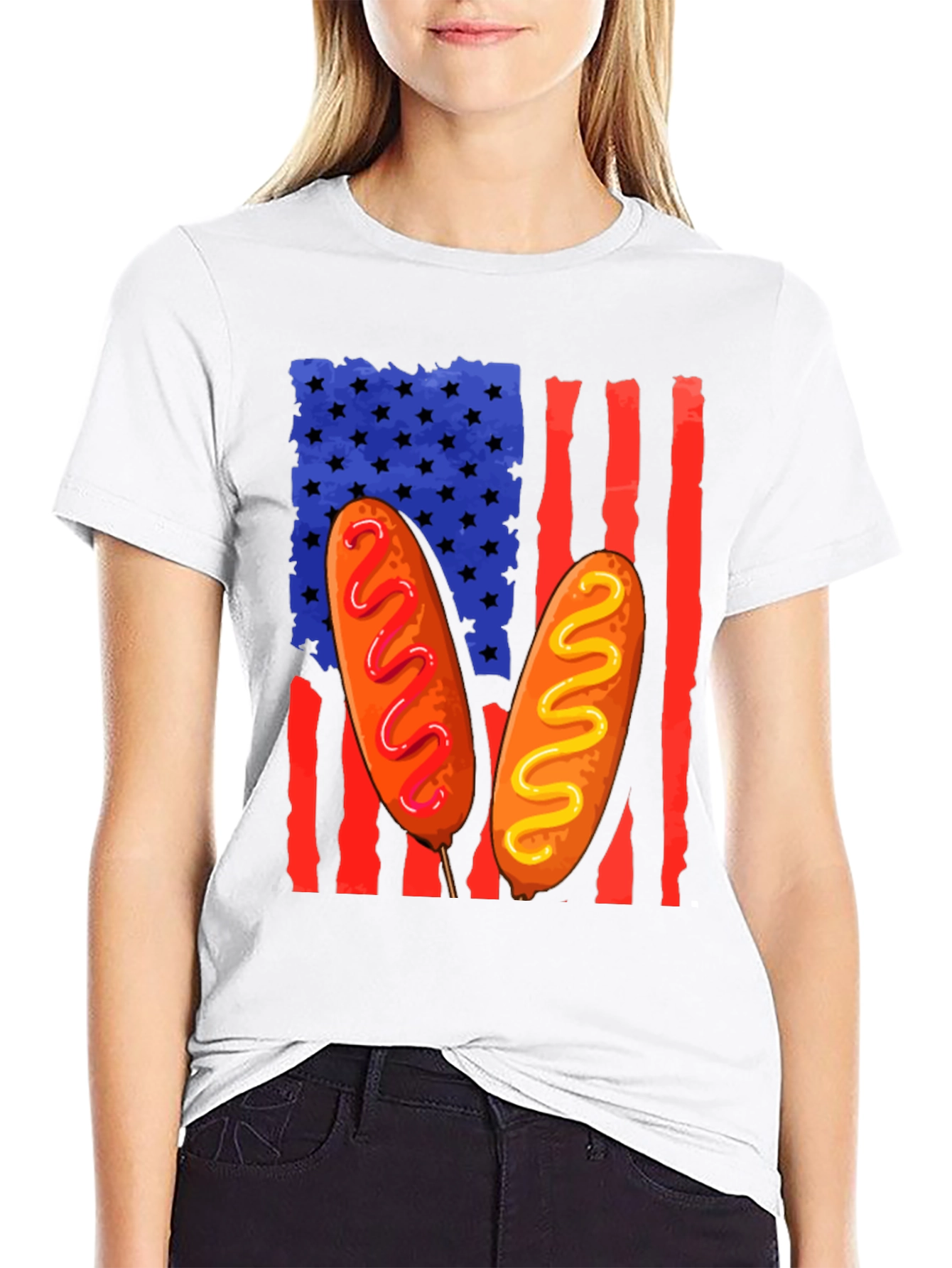 Corn Dog American Flag T-Shirt