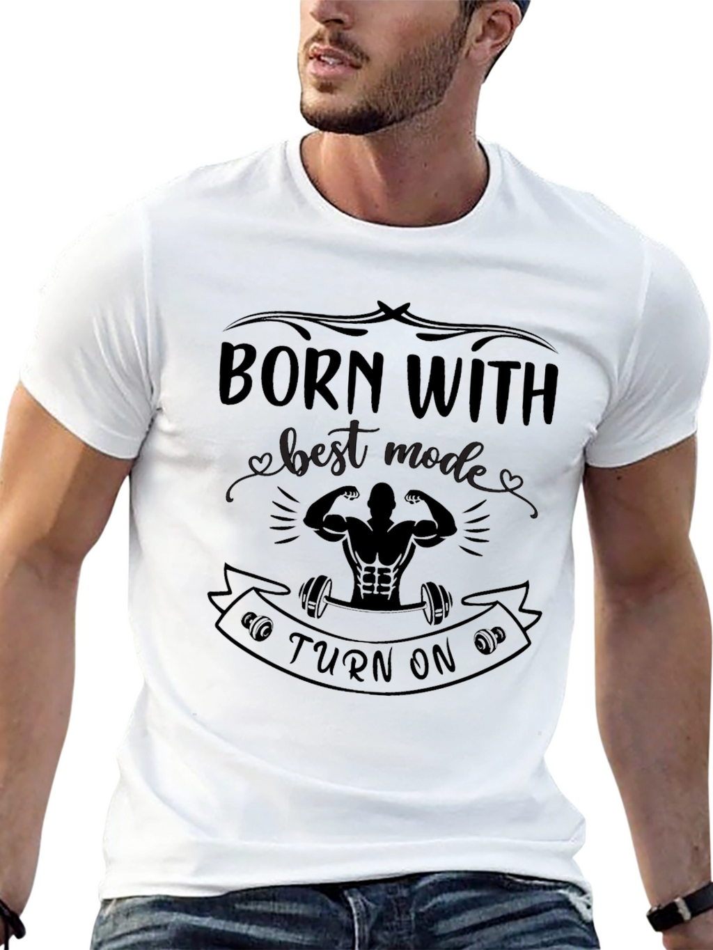 Born With Best Mode Turn On Black T-Shirt