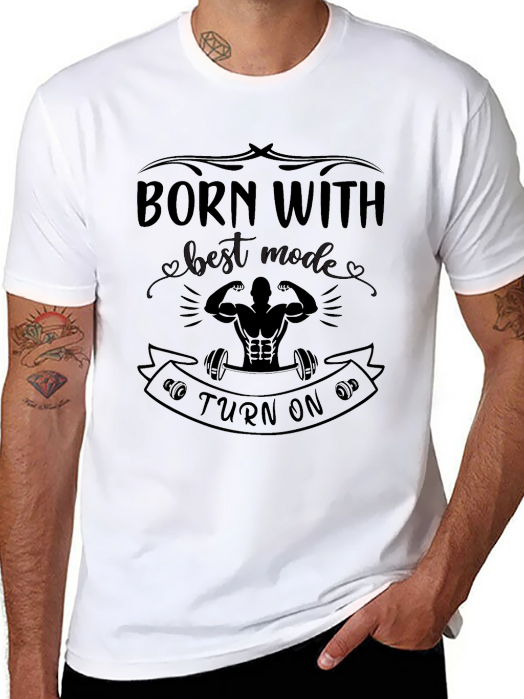 Born With Best Mode Turn On Black T-Shirt