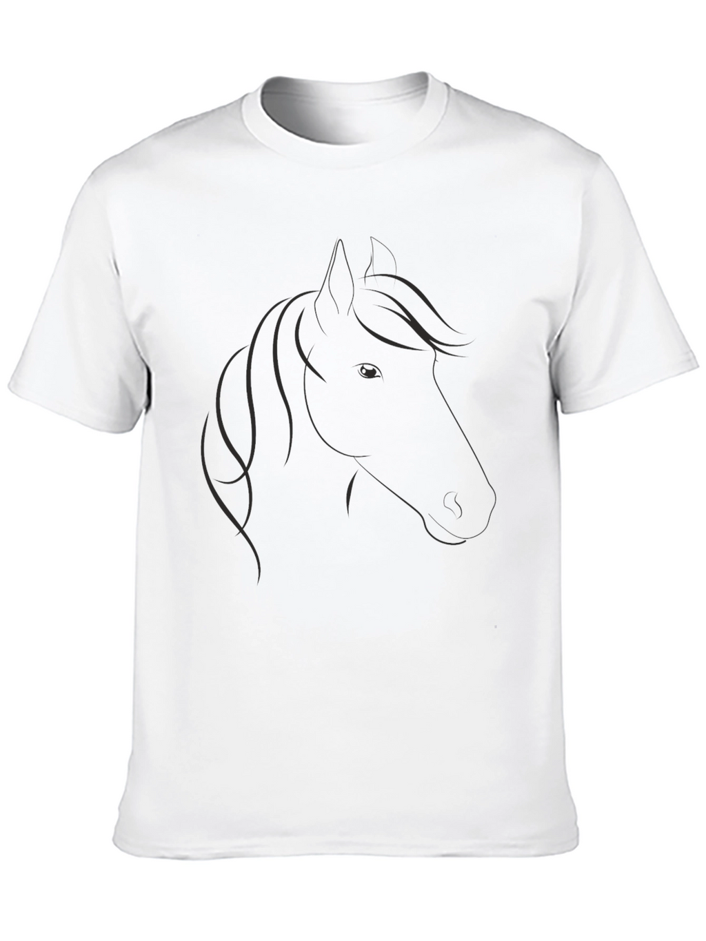Elegant Horse Graphic Black T-Shirt