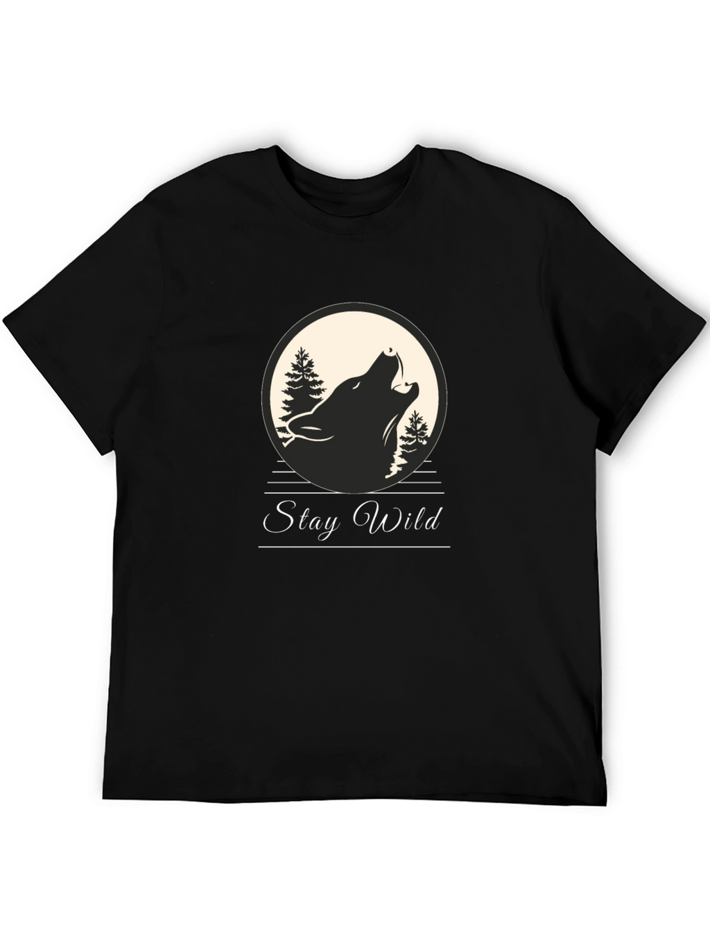 Stay Wild Wolf Graphic Tee - Premium Comfort