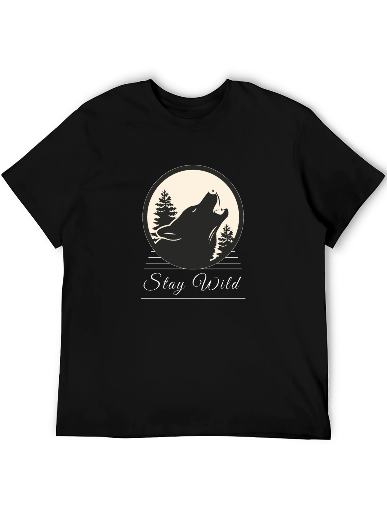 Stay Wild Wolf Graphic Tee - Premium Comfort