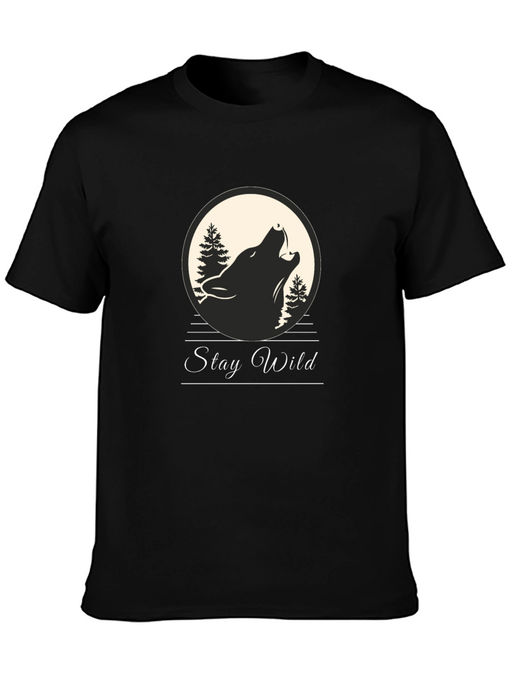 Stay Wild Wolf Graphic Tee - Premium Comfort