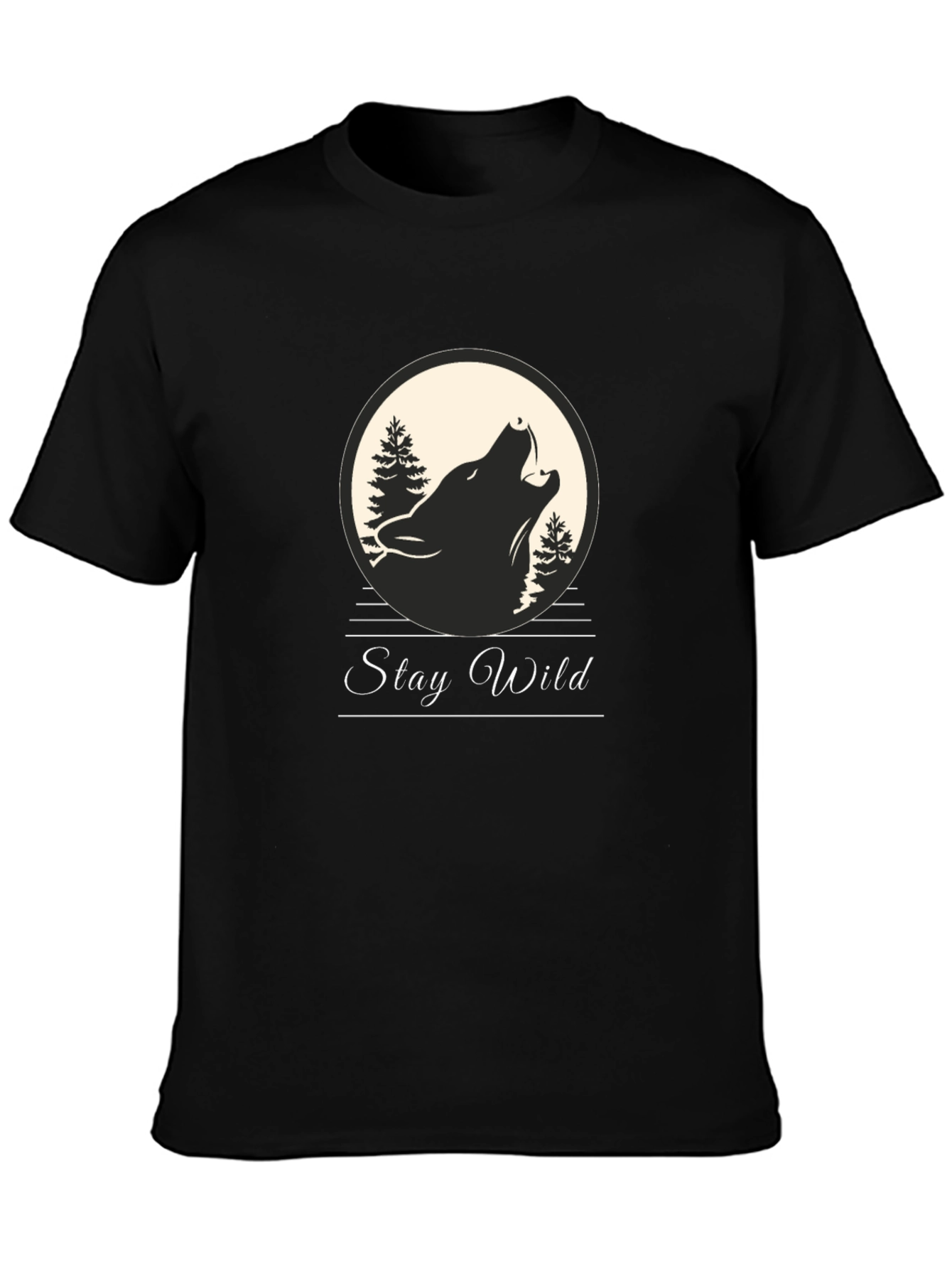 Stay Wild Wolf Graphic Tee - Premium Comfort