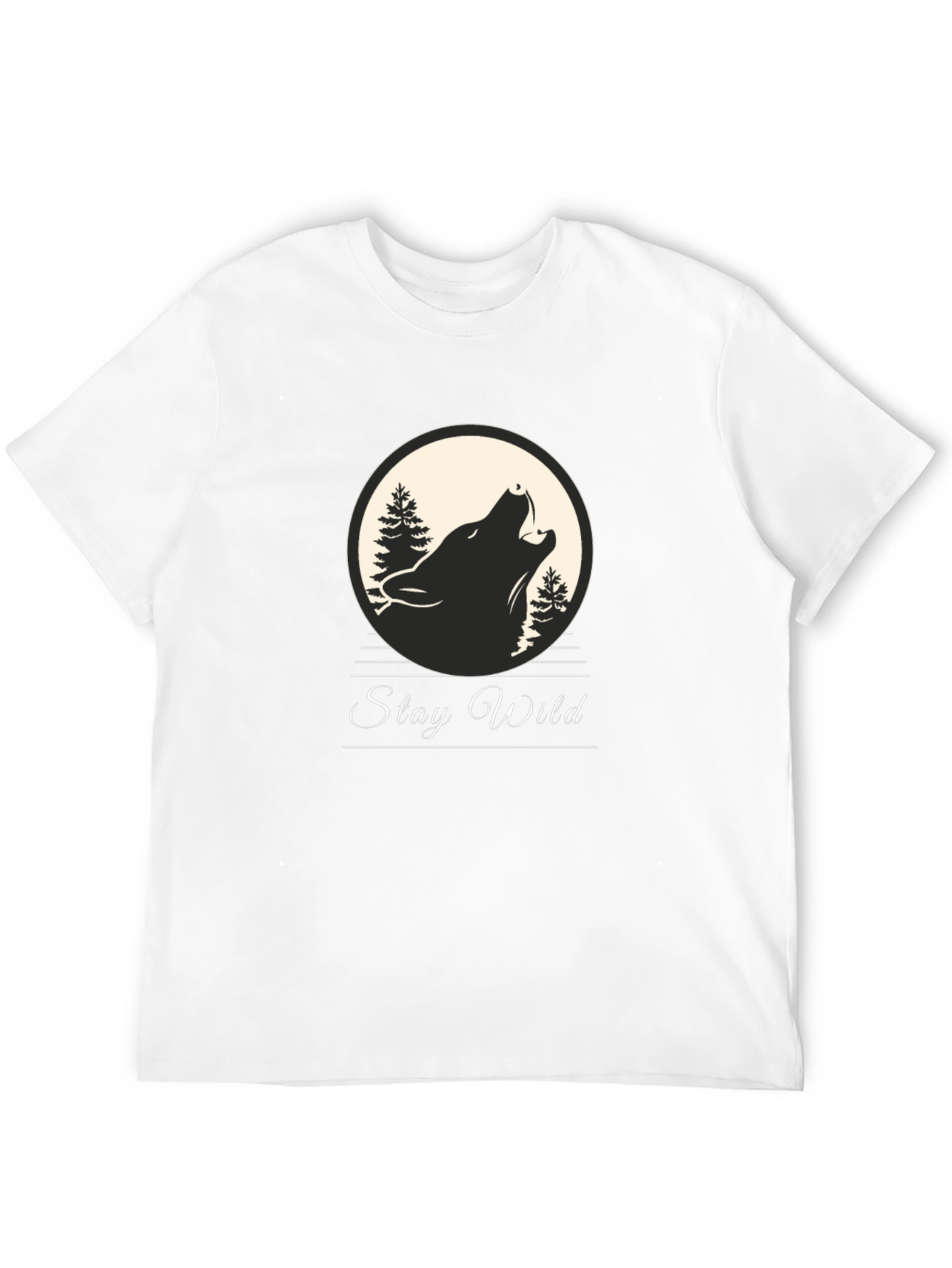 Stay Wild Wolf Graphic Tee - Premium Comfort