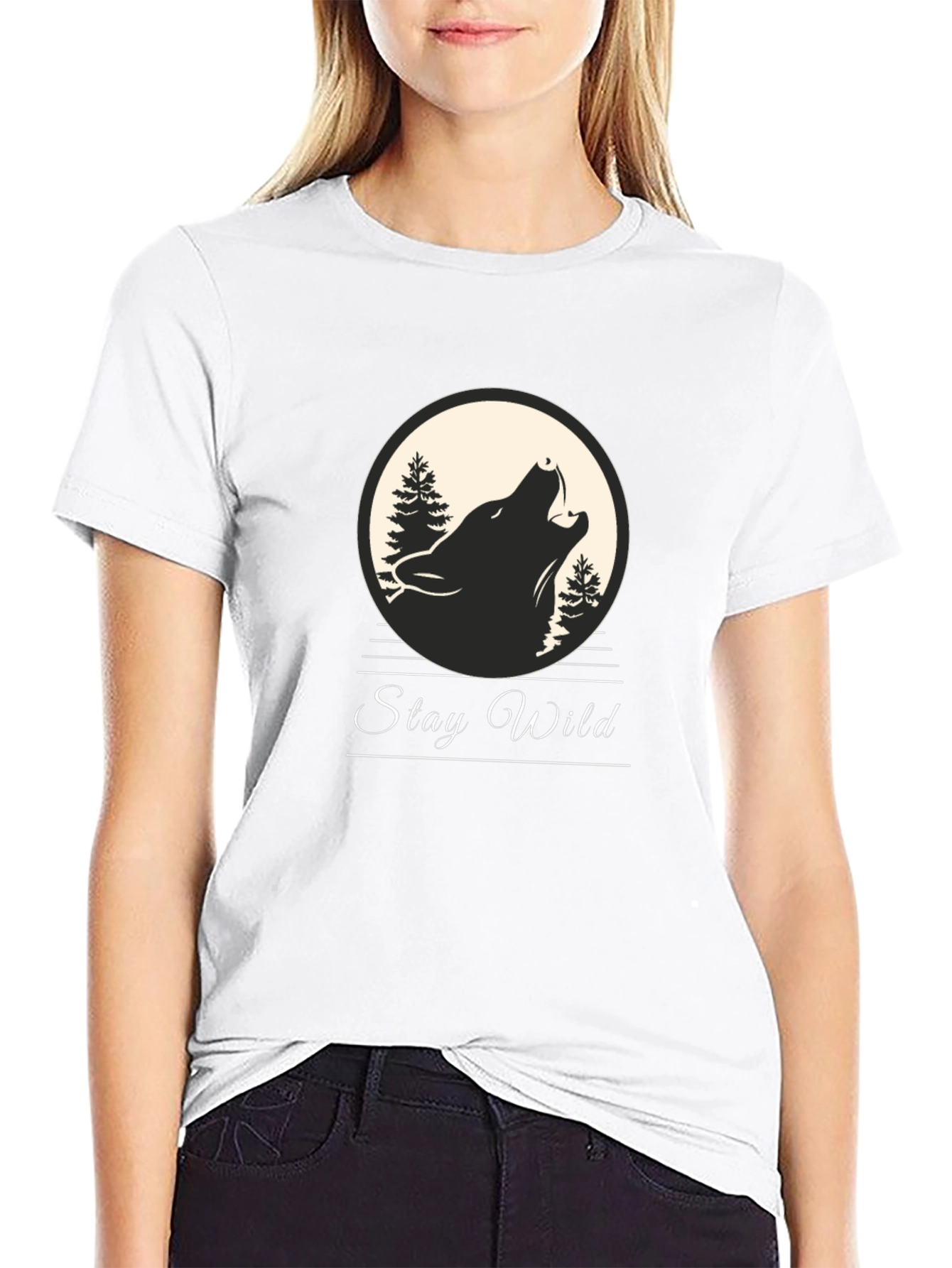 Stay Wild Wolf Graphic Tee - Premium Comfort
