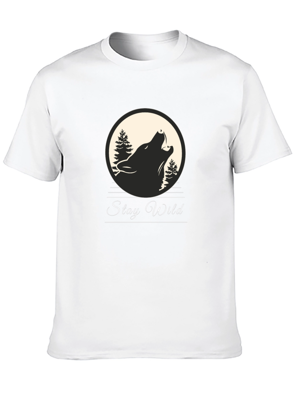 Stay Wild Wolf Graphic Tee - Premium Comfort