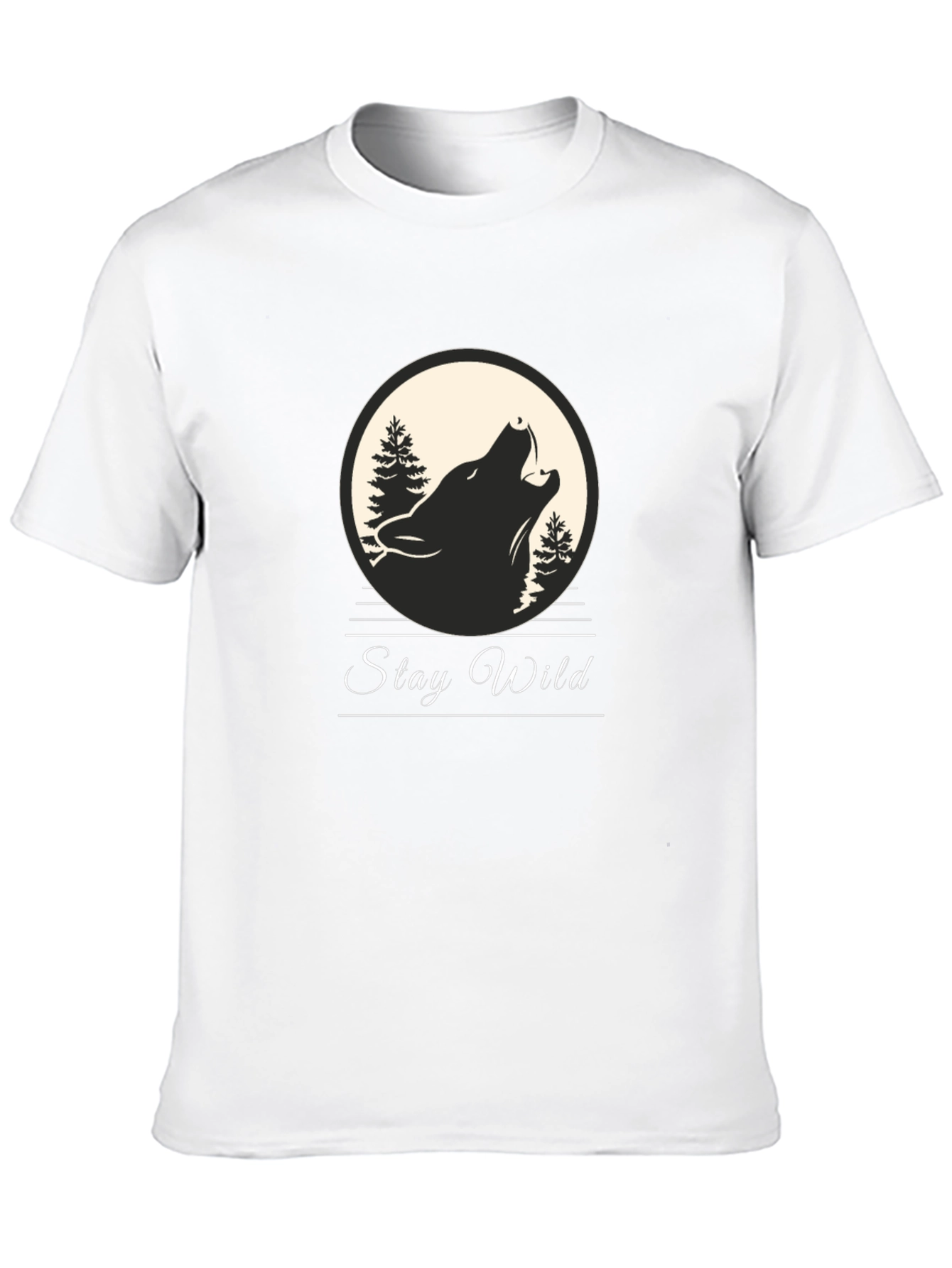 Stay Wild Wolf Graphic Tee - Premium Comfort