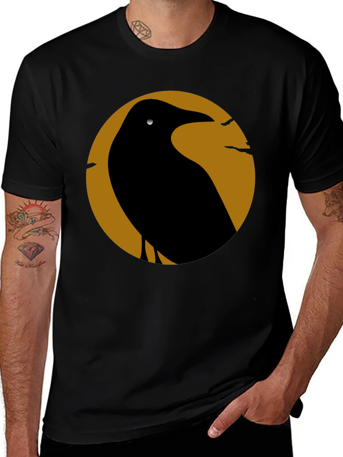 Raven Silhouette Graphic T-Shirt