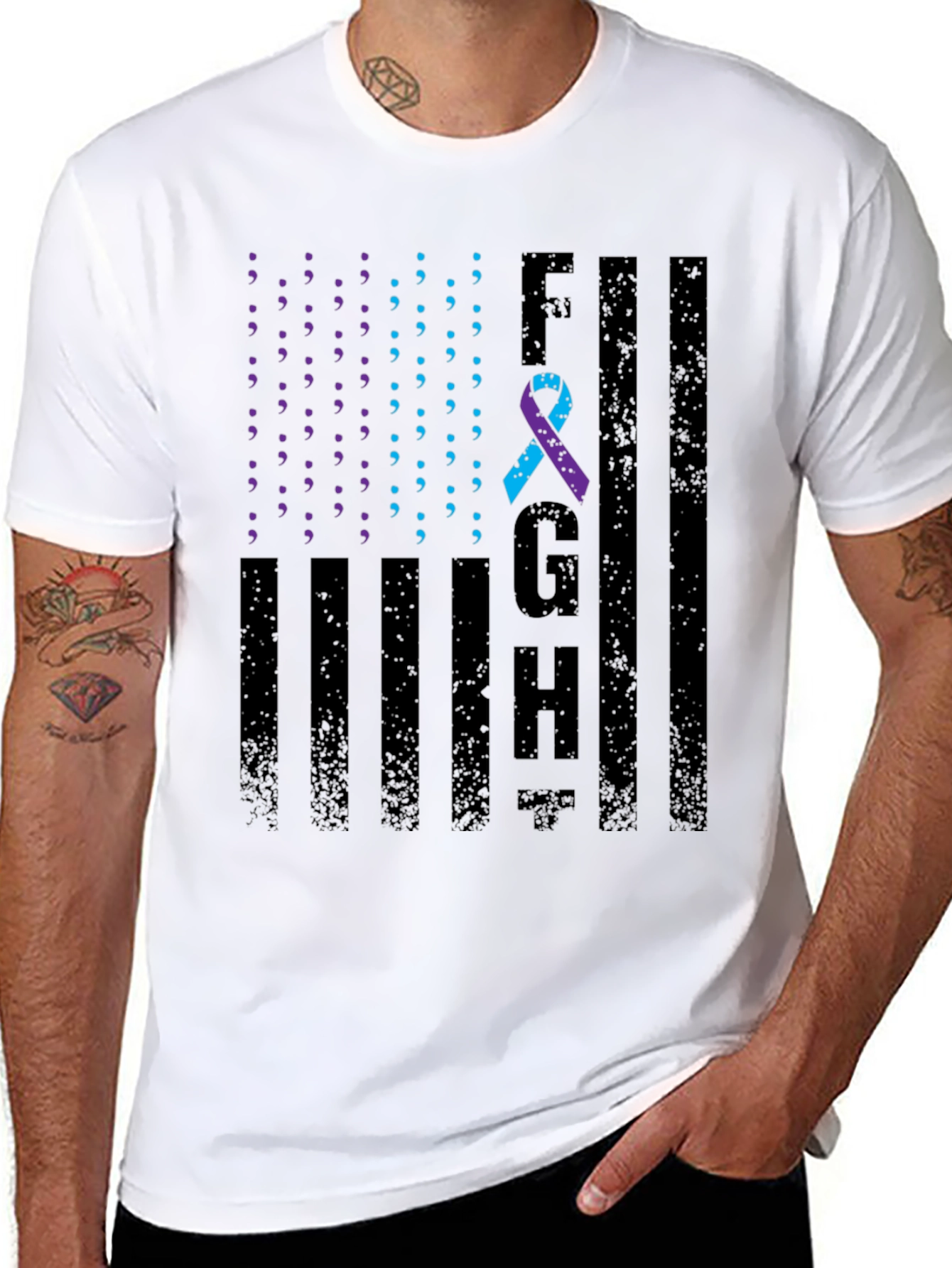 Mental Health Awareness T-Shirt FGH American Flag Design