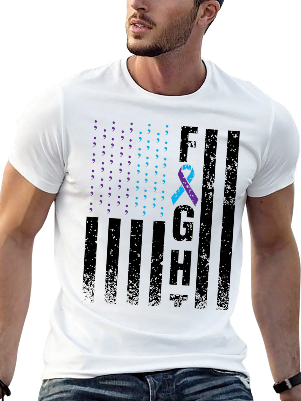 Mental Health Awareness T-Shirt FGH American Flag Design