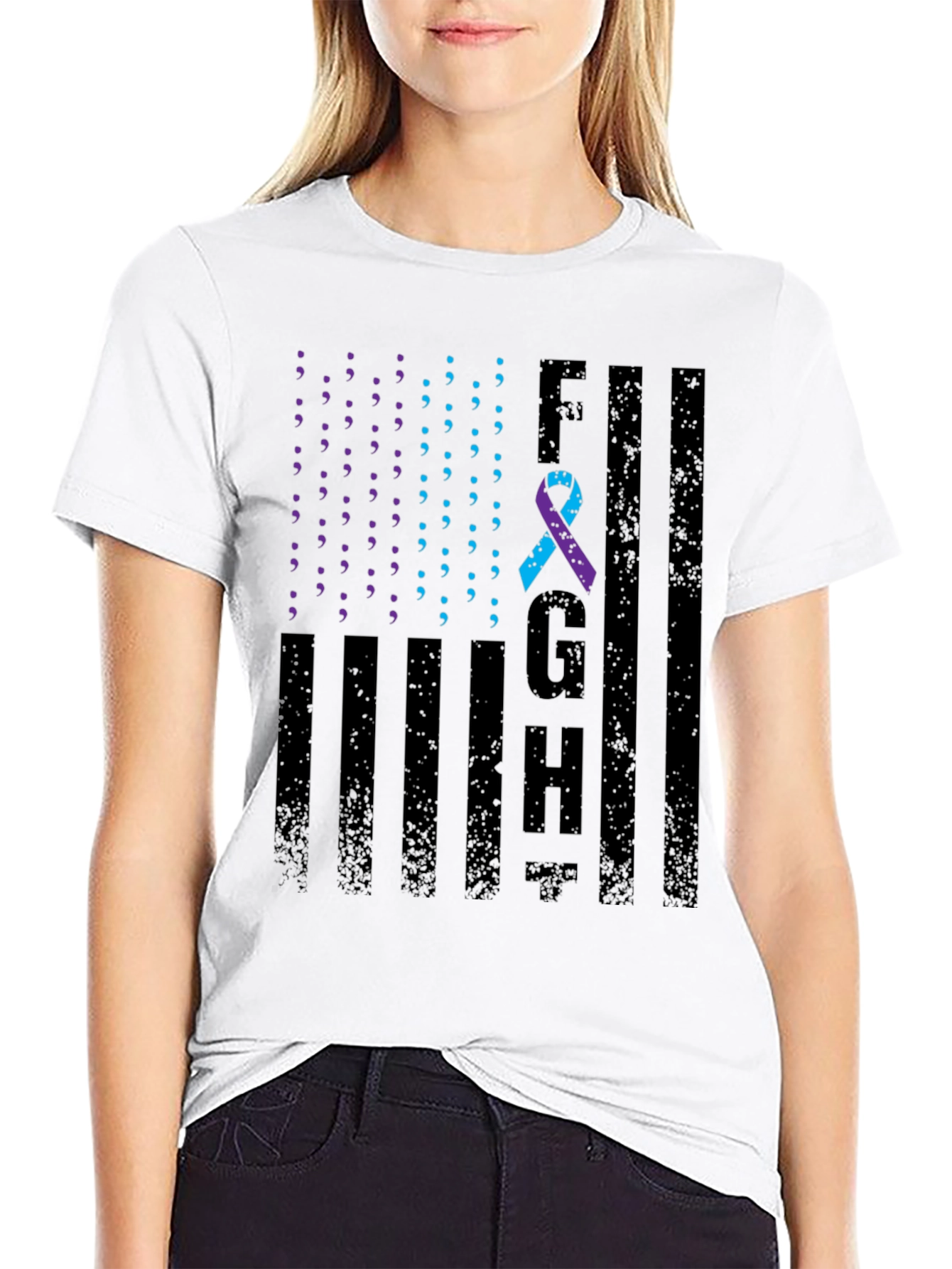 Mental Health Awareness T-Shirt FGH American Flag Design