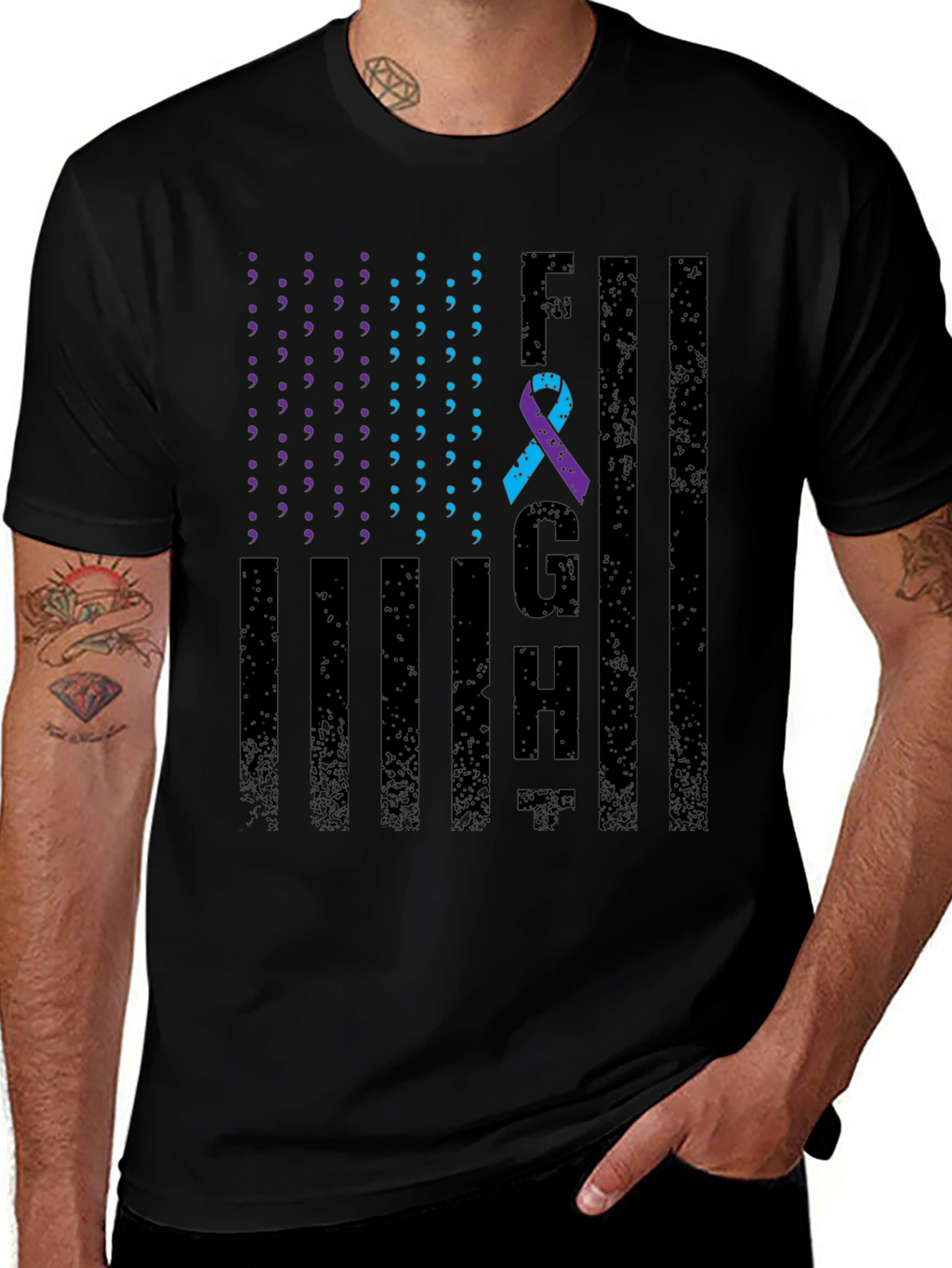 Mental Health Awareness T-Shirt FGH American Flag Design