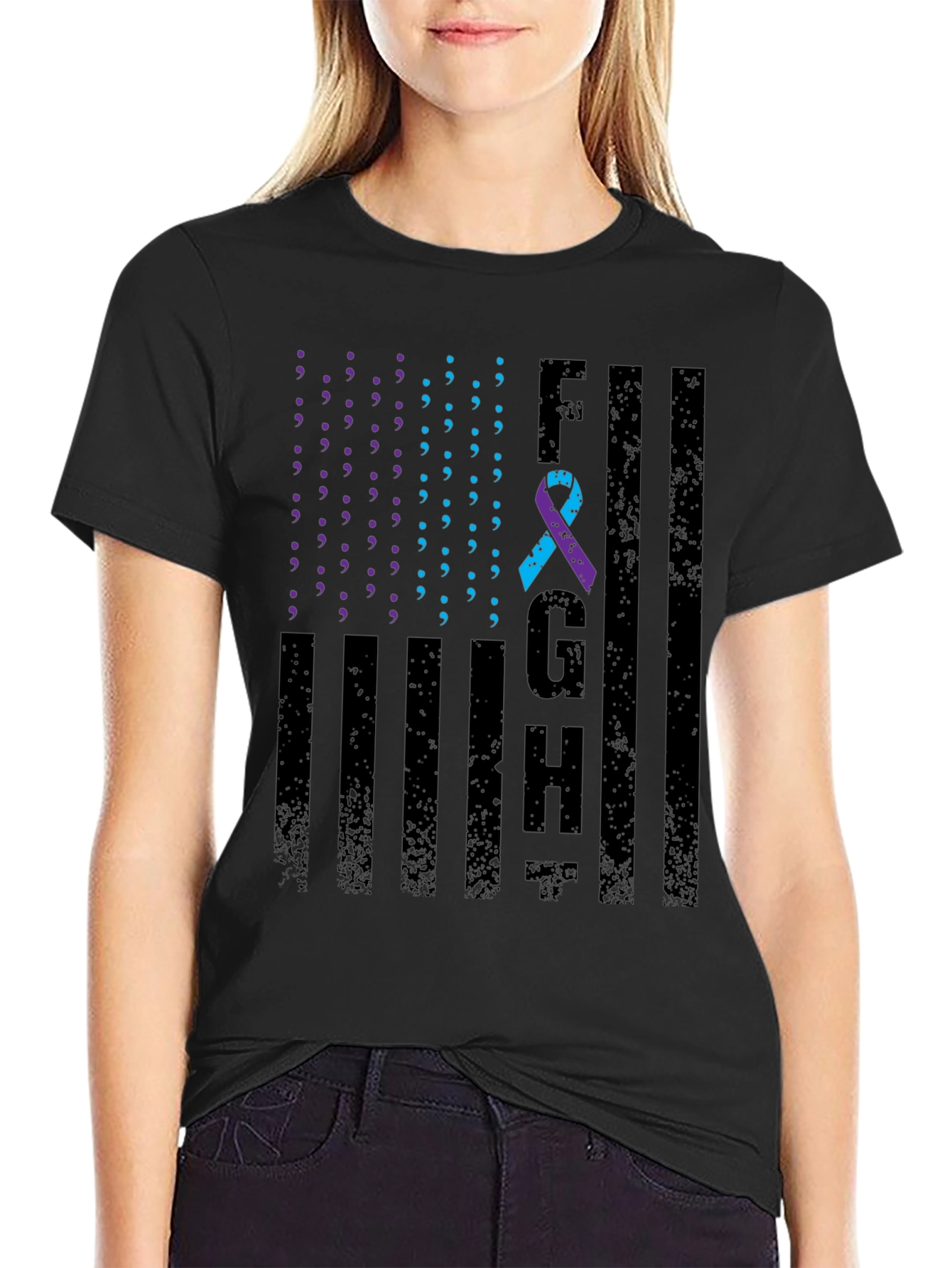 Mental Health Awareness T-Shirt FGH American Flag Design