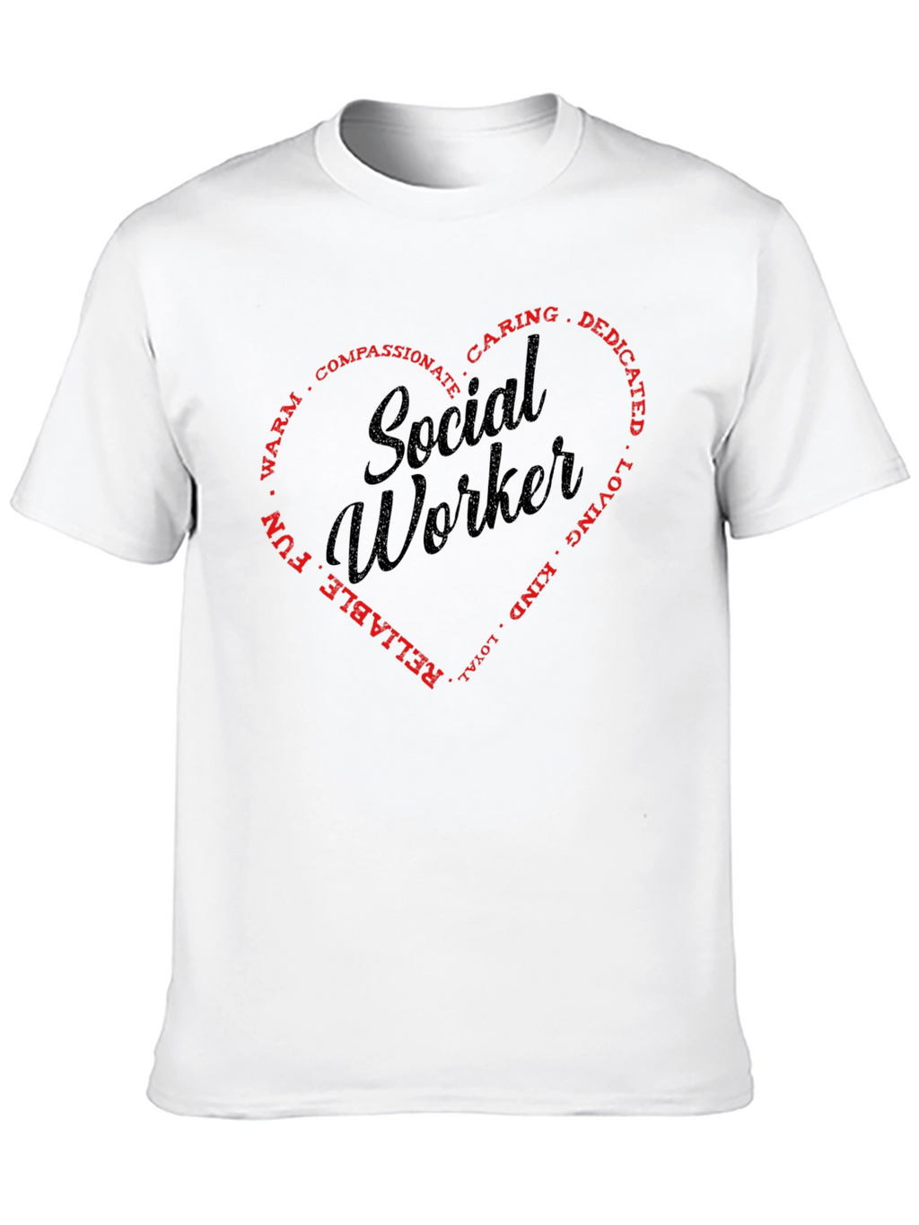 Social Worker Heart Graphic T-Shirt - Black