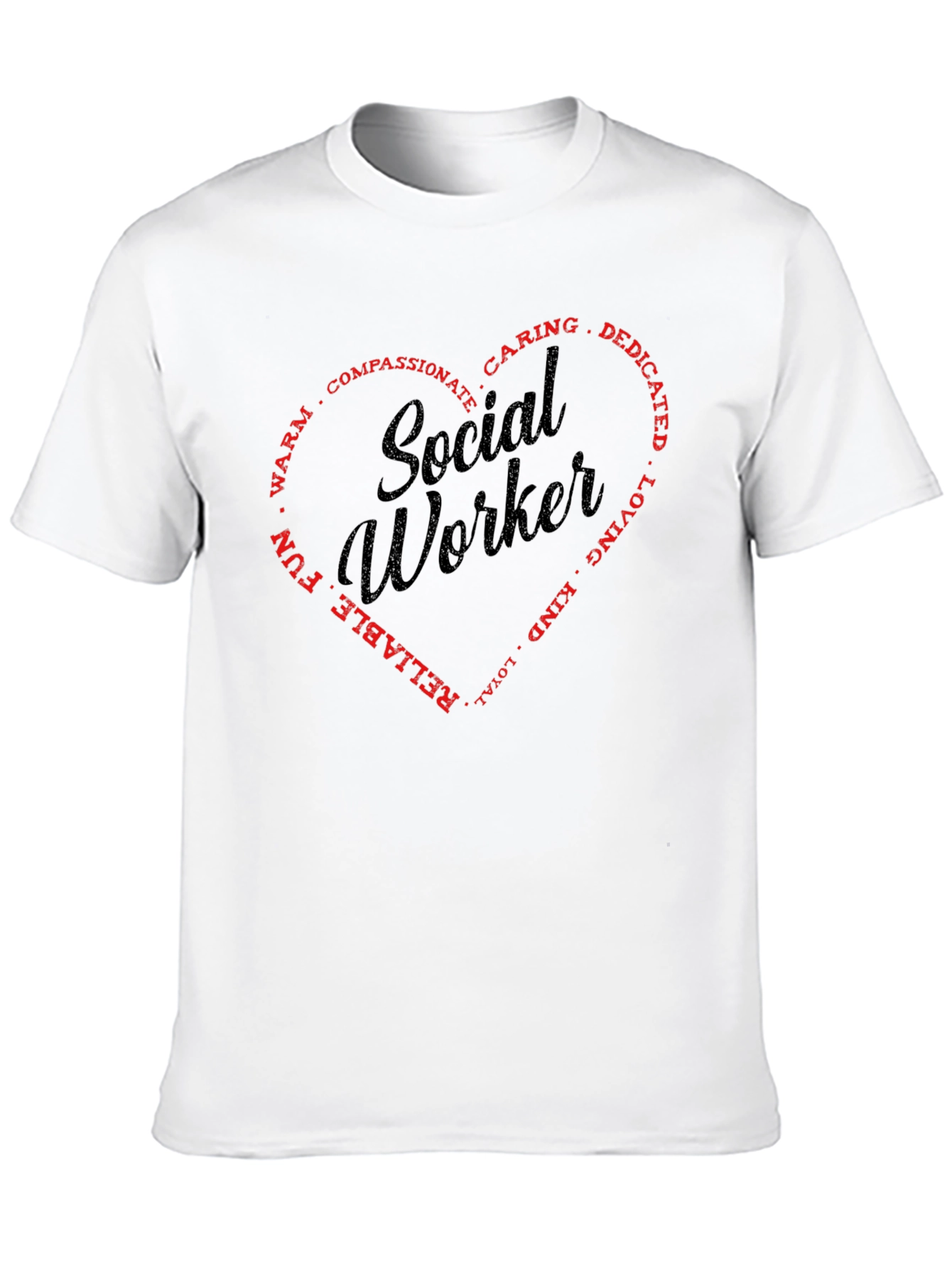 Social Worker Heart Graphic T-Shirt - Black