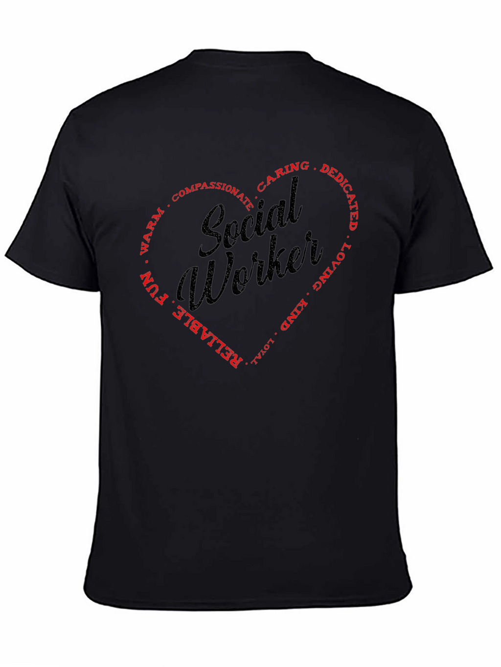 Social Worker Heart Graphic T-Shirt - Black
