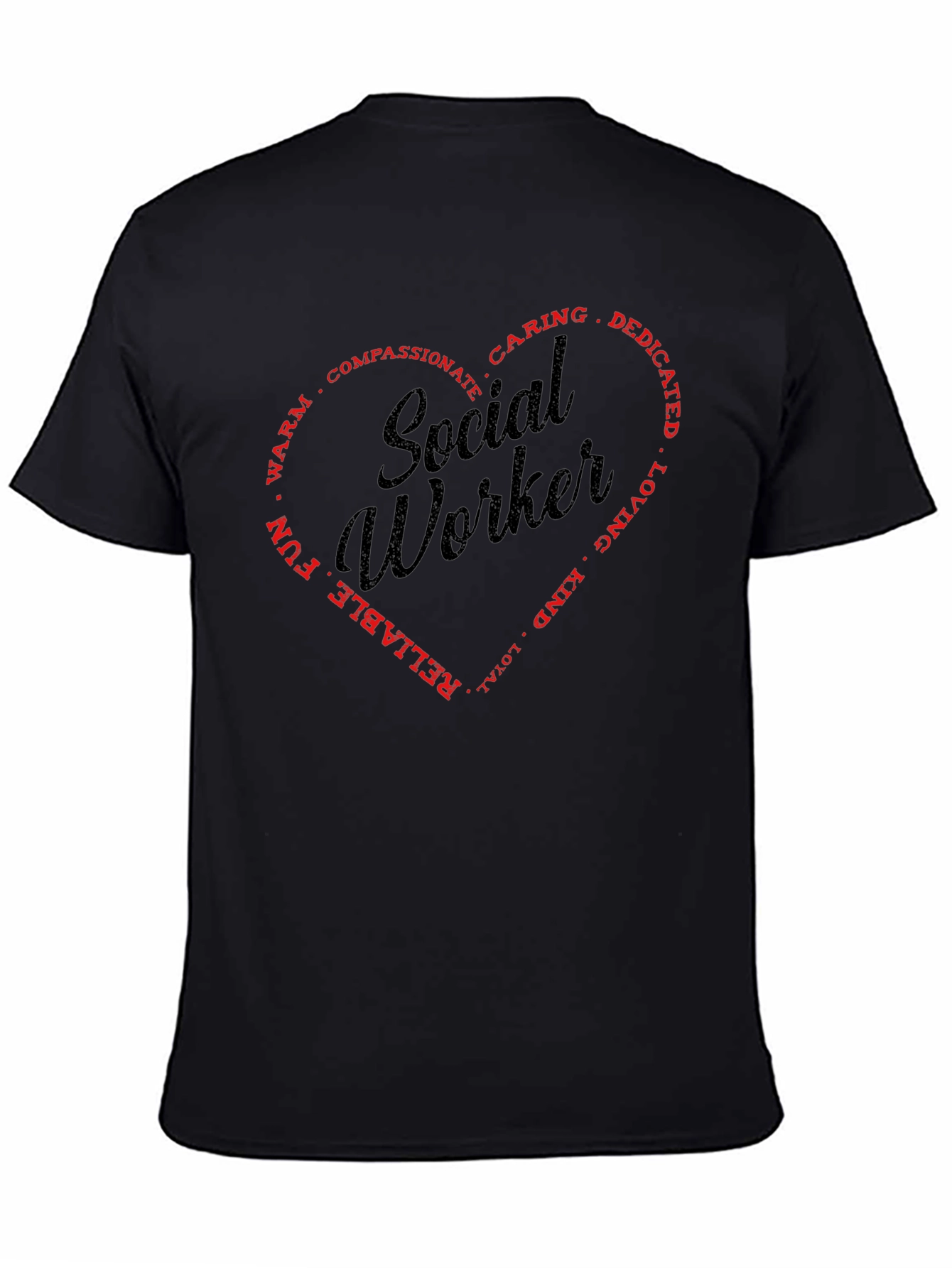 Social Worker Heart Graphic T-Shirt - Black