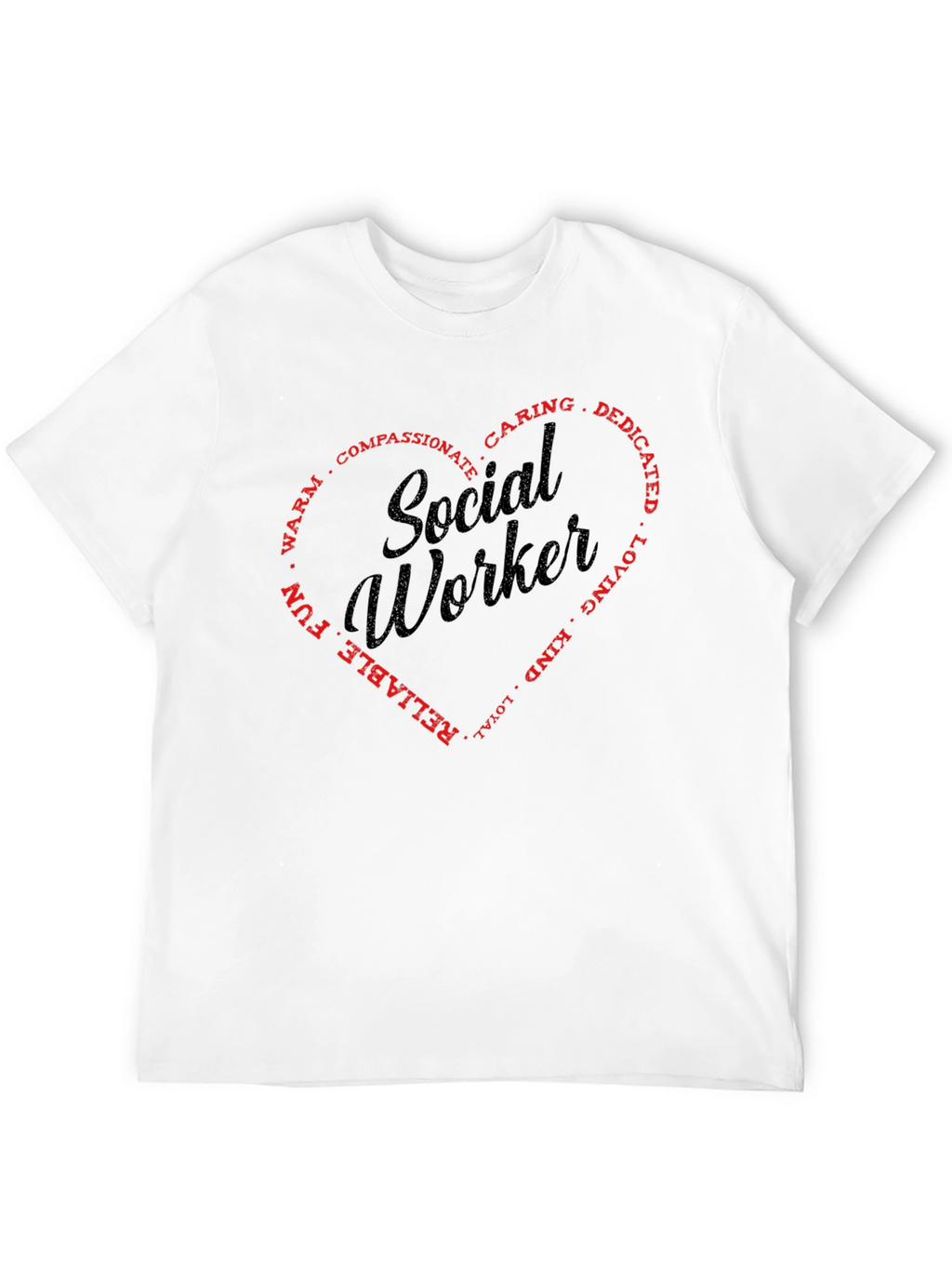 Social Worker Heart Graphic T-Shirt - Black