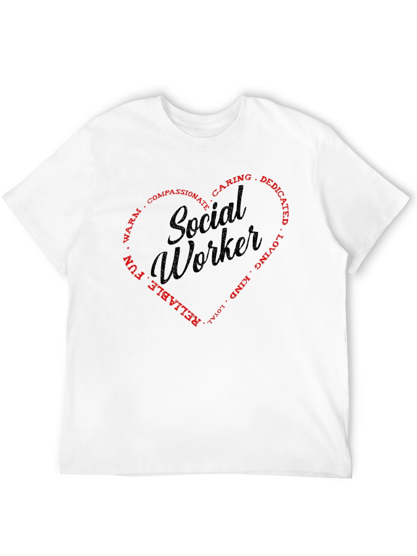 Social Worker Heart Graphic T-Shirt - Black