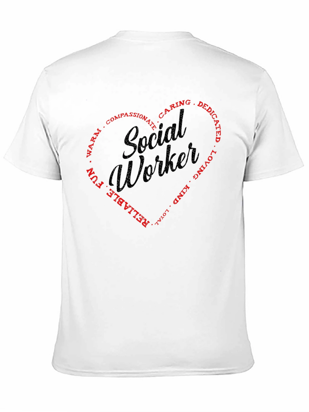 Social Worker Heart Graphic T-Shirt - Black