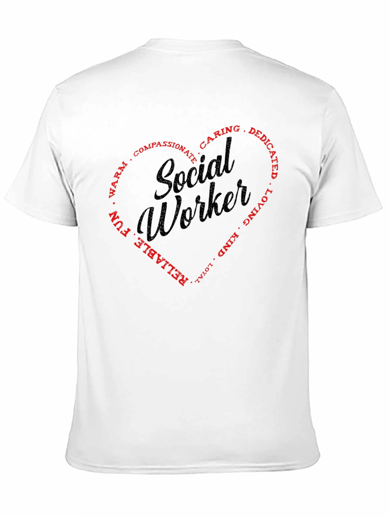 Social Worker Heart Graphic T-Shirt - Black