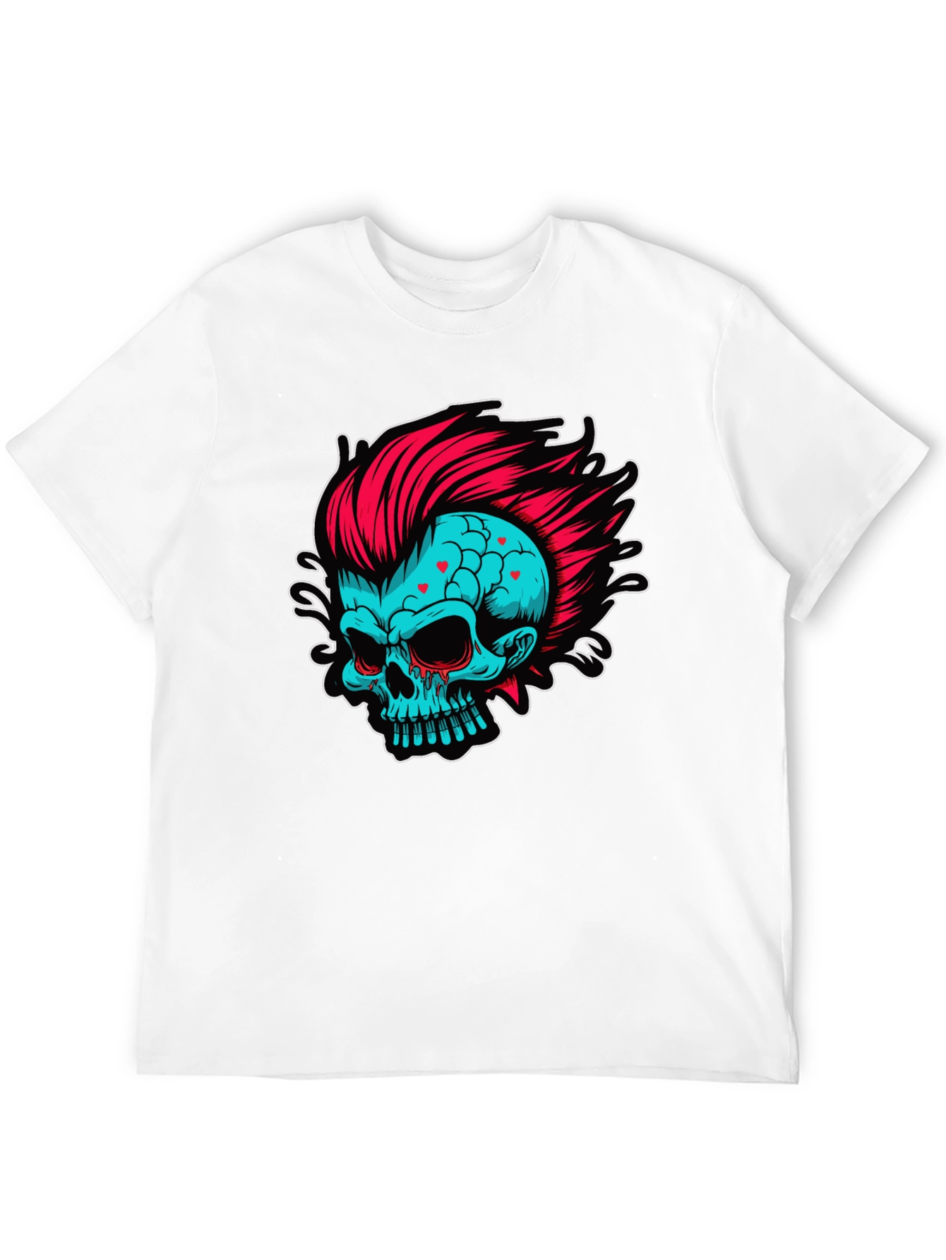 Skull with Mohawk Graphic T-Shirt