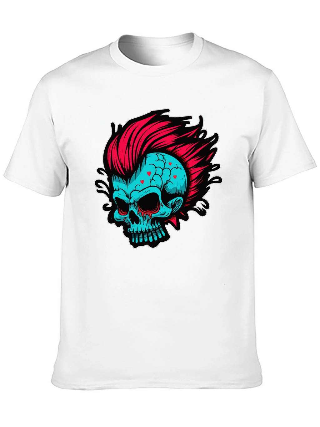 Skull with Mohawk Graphic T-Shirt