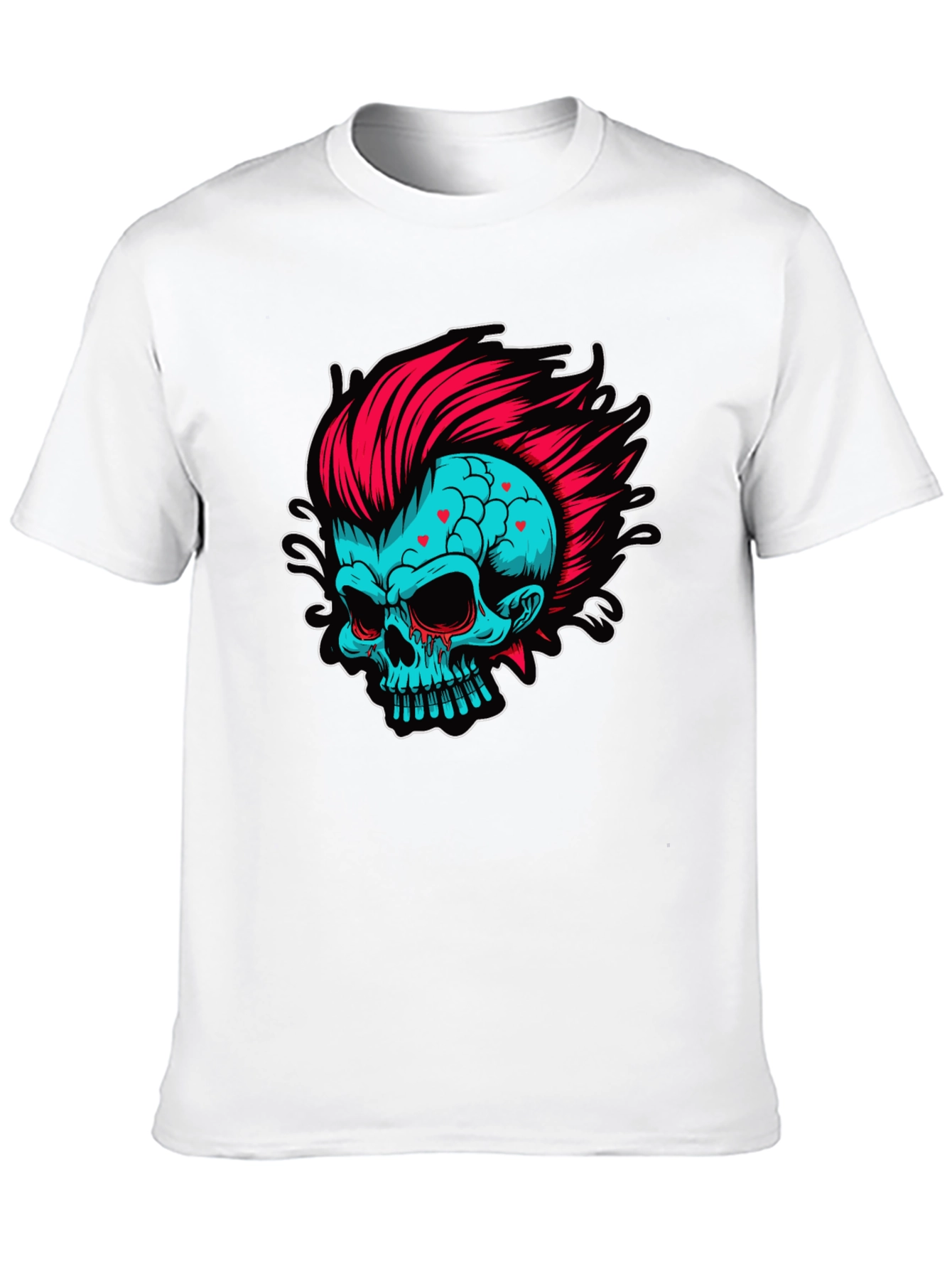 Skull with Mohawk Graphic T-Shirt