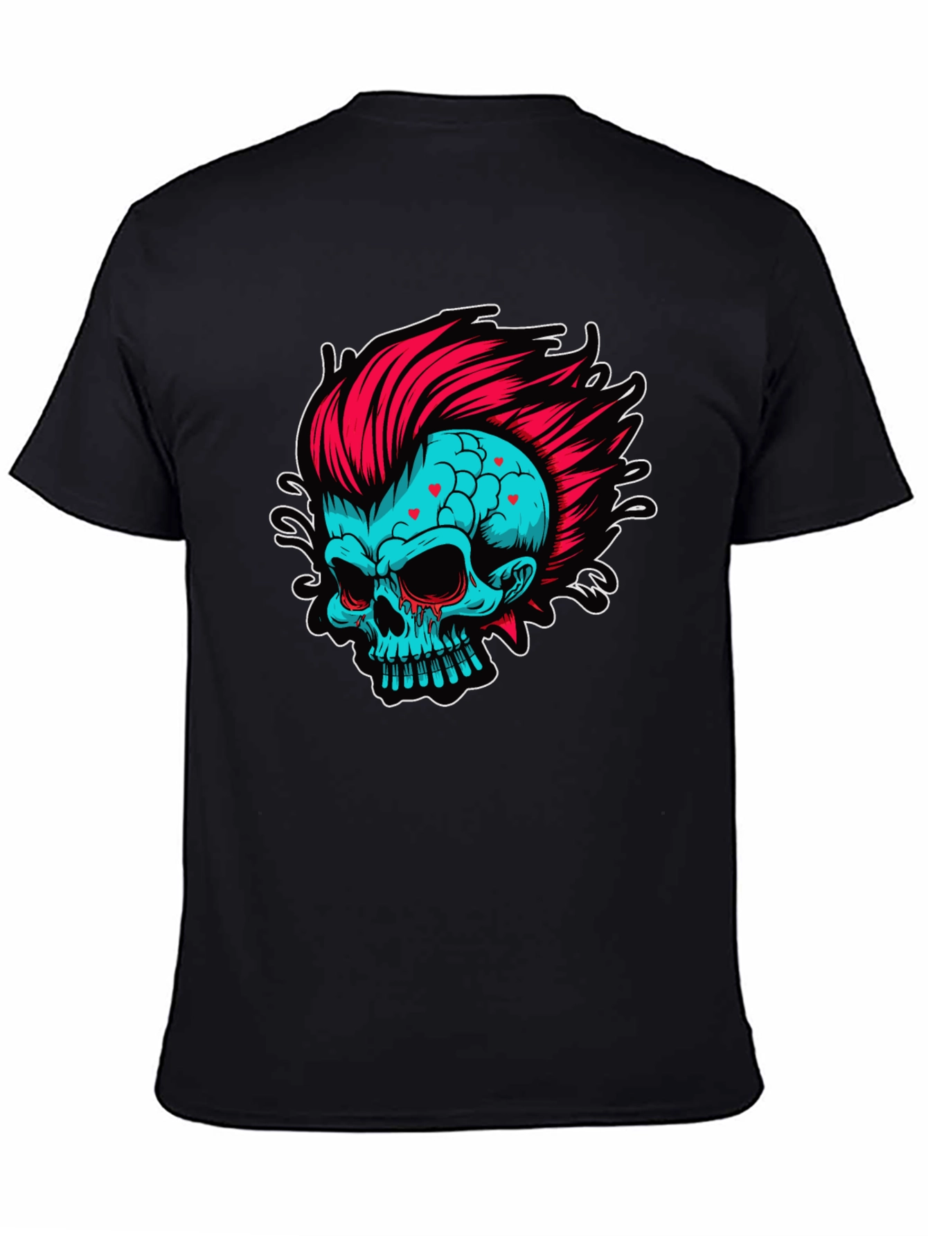 Skull with Mohawk Graphic T-Shirt