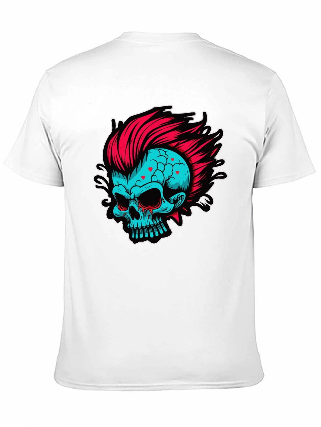 Skull with Mohawk Graphic T-Shirt