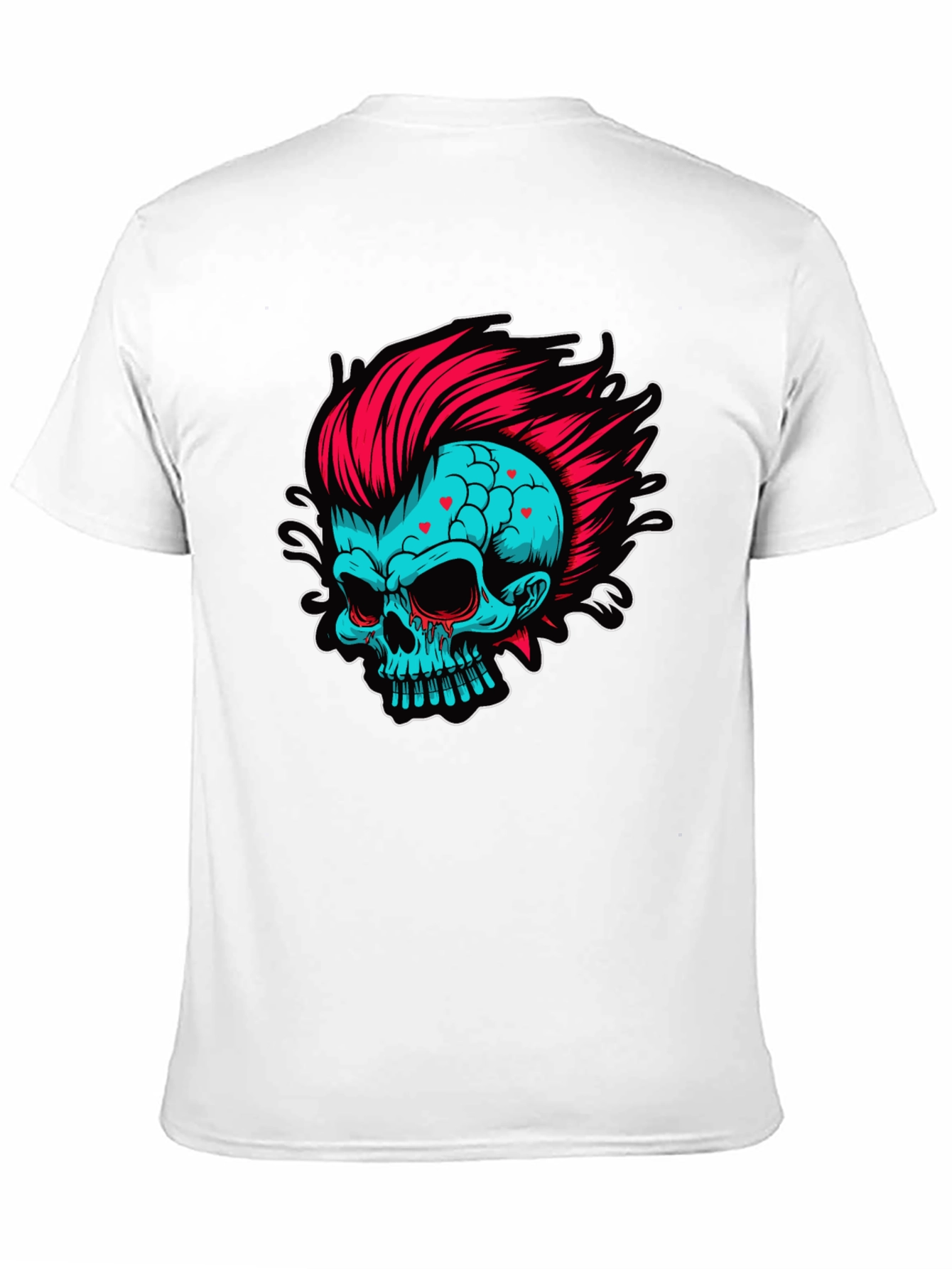 Skull with Mohawk Graphic T-Shirt