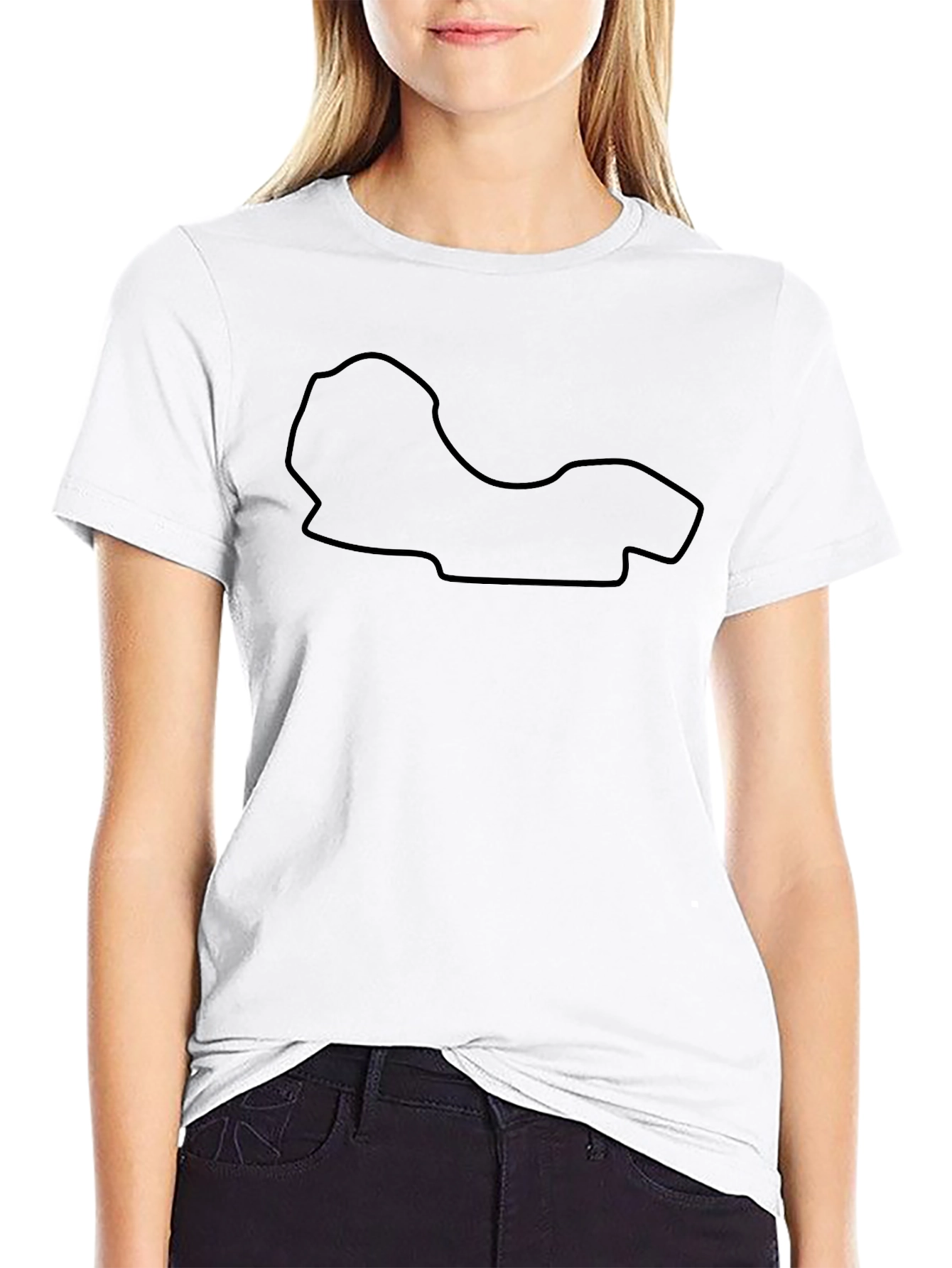 Circuit Black Tee - Race Track Outline