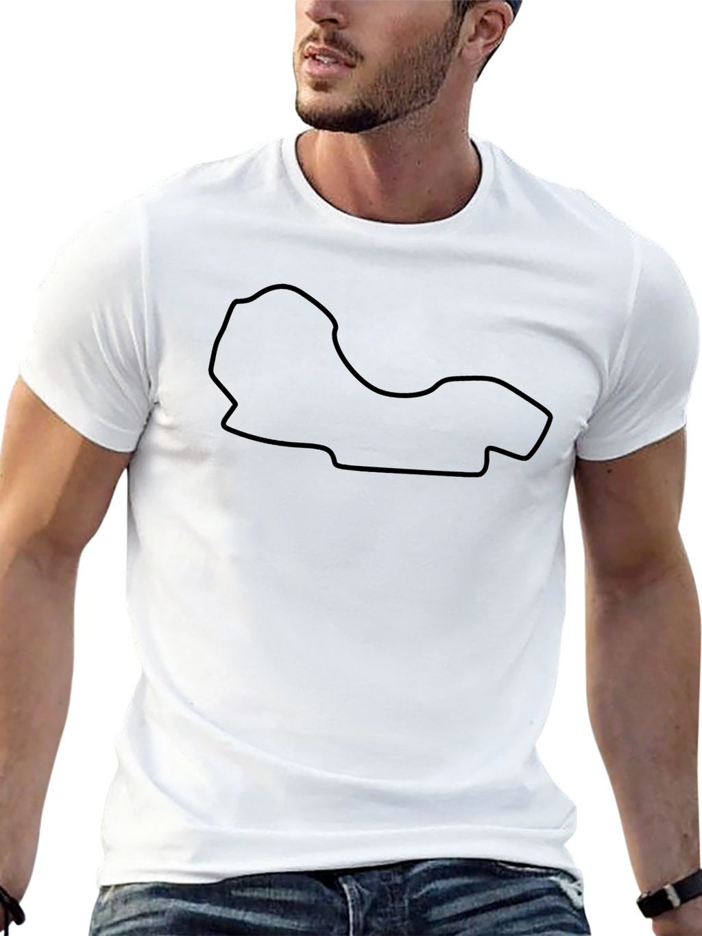 Circuit Black Tee - Race Track Outline