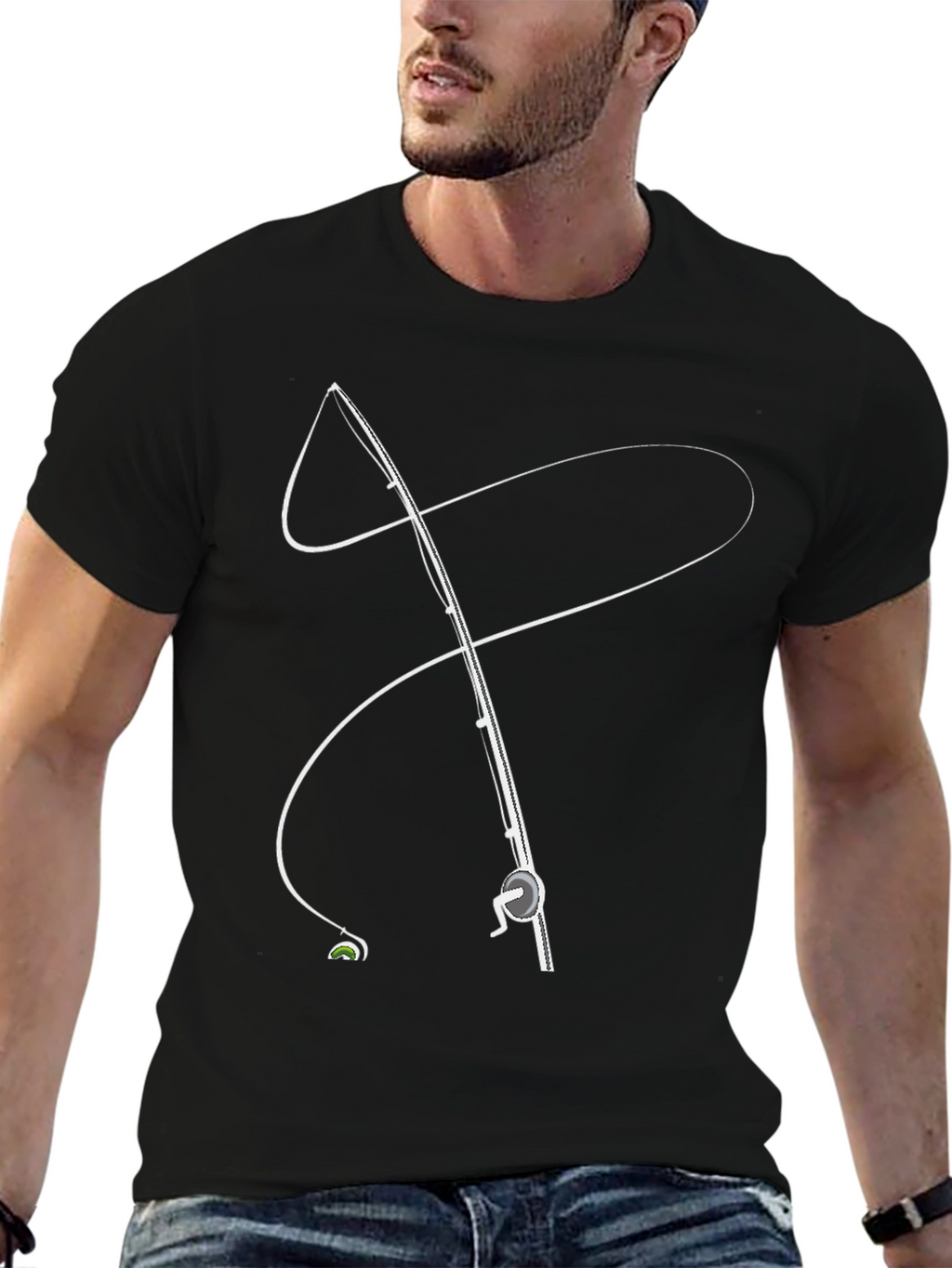 Fishing Rod Graphic Tee - Stylish Angler Apparel