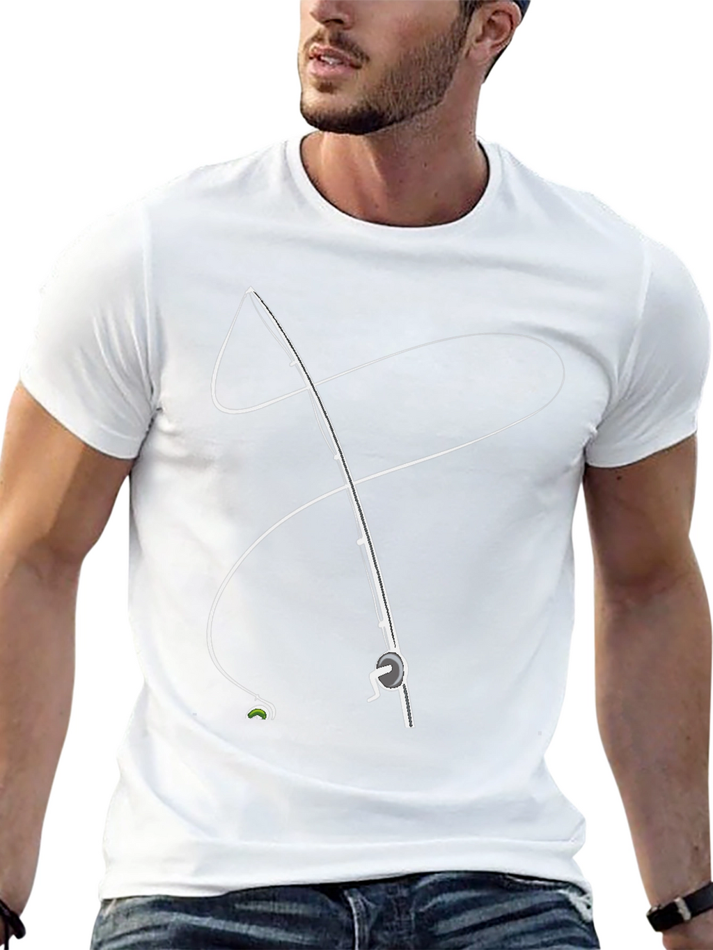 Fishing Rod Graphic Tee - Stylish Angler Apparel