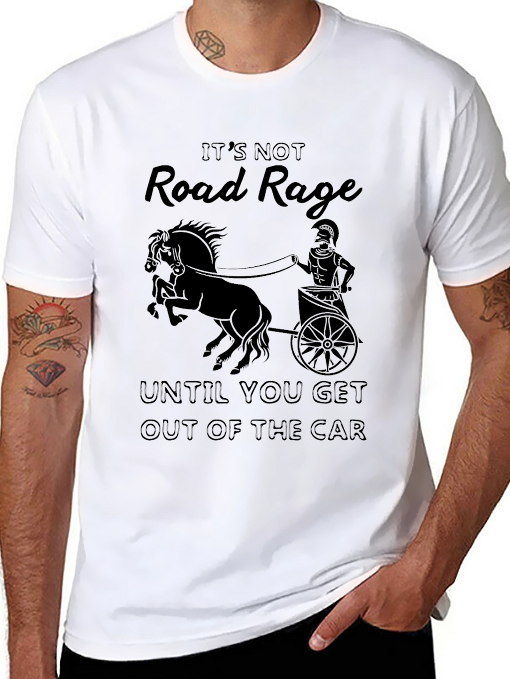 Road Rage Chariot T-Shirt - Black Cotton Tee