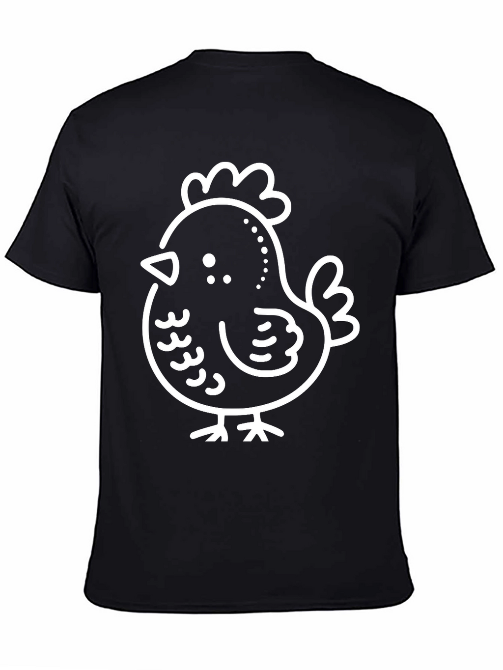 Cute Chicken Graphic Tee - Black