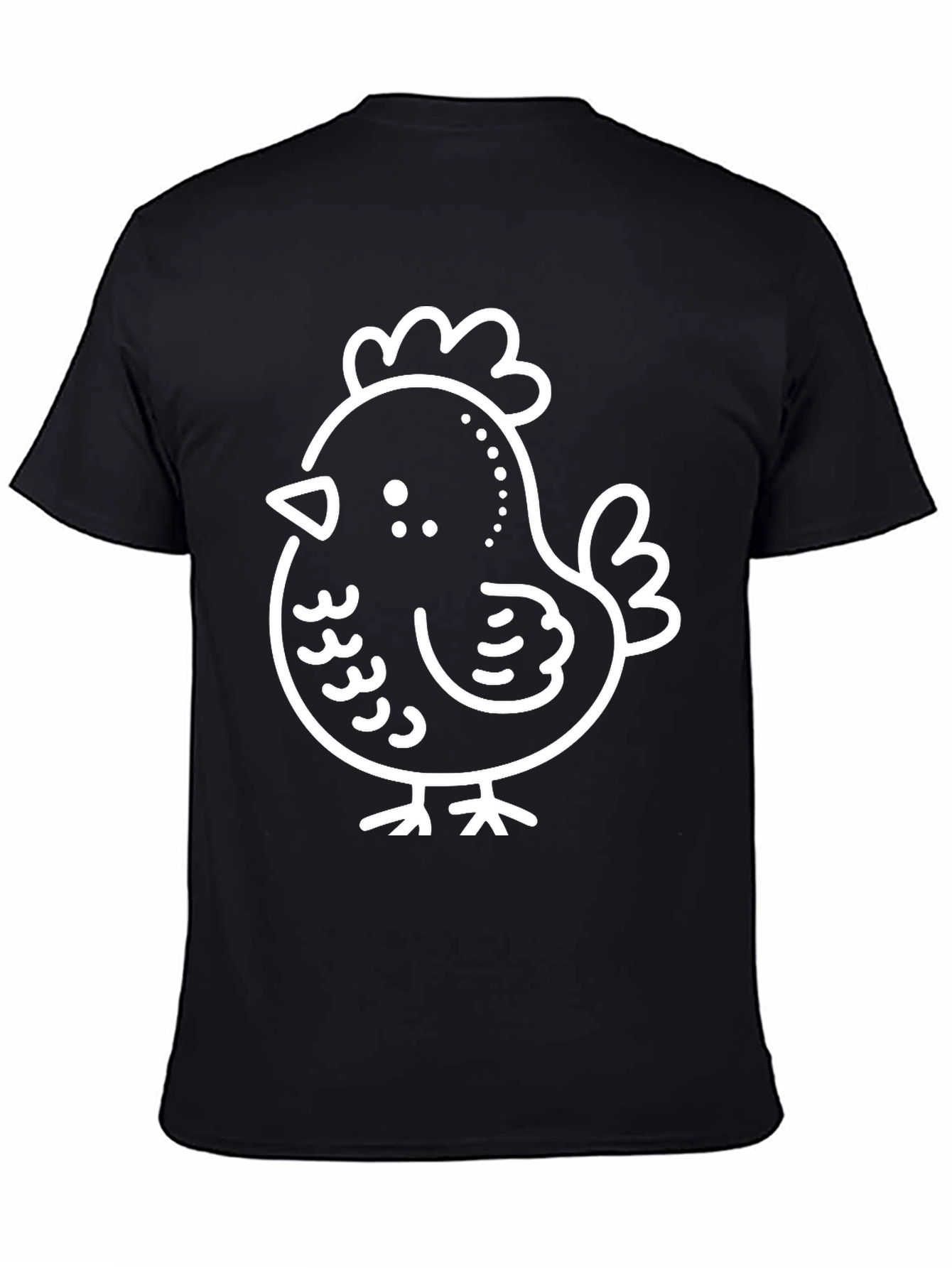 Cute Chicken Graphic Tee - Black