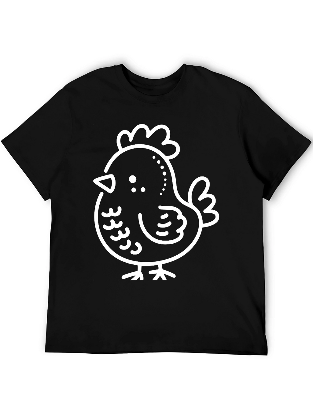 Cute Chicken Graphic Tee - Black