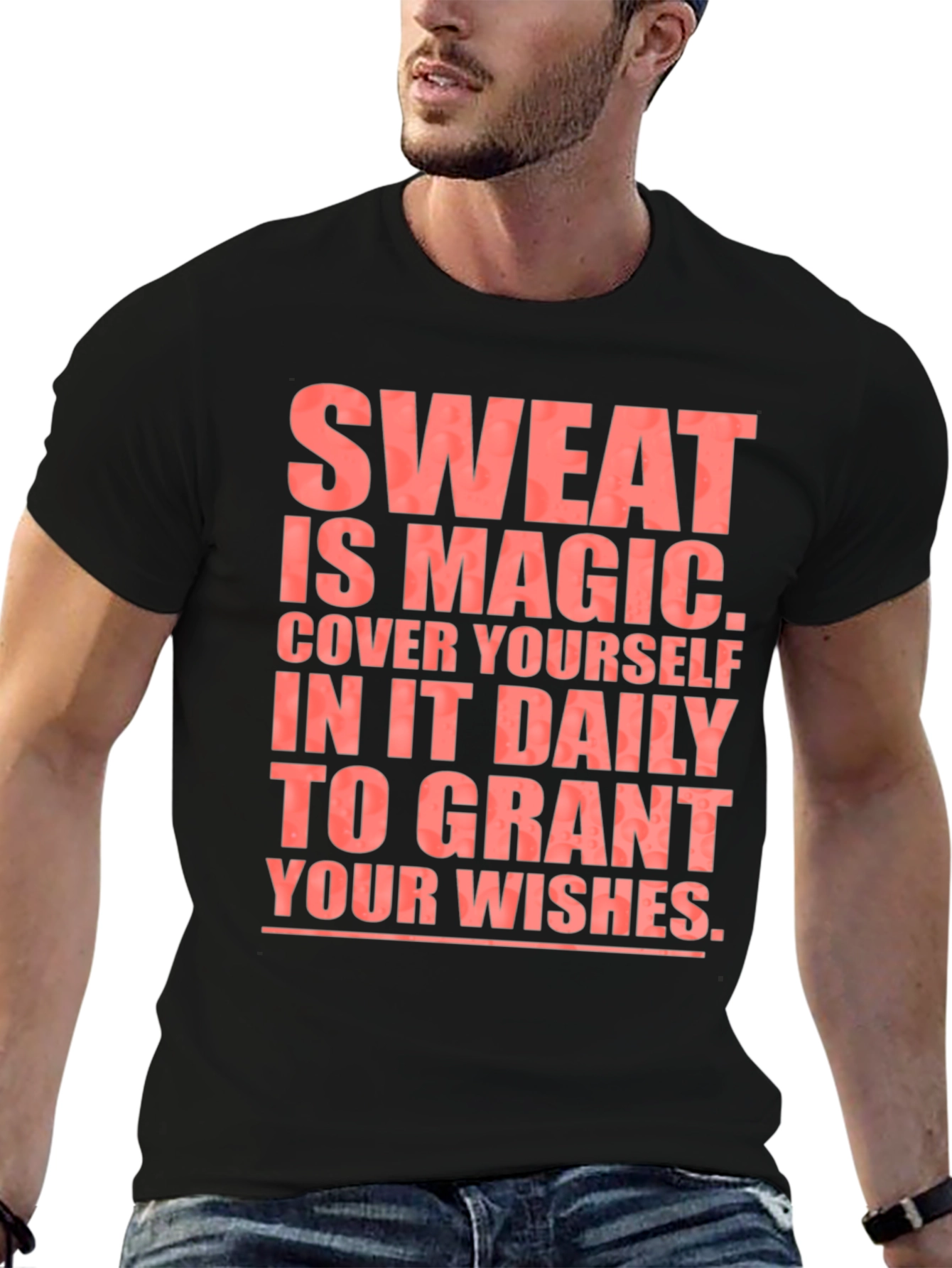 Sweat is Magic T-Shirt - Black Cotton Tee