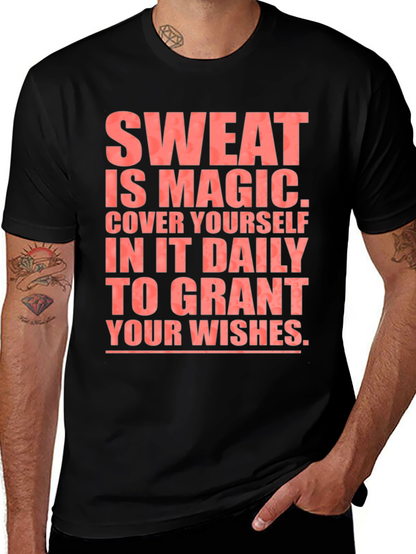 Sweat is Magic T-Shirt - Black Cotton Tee