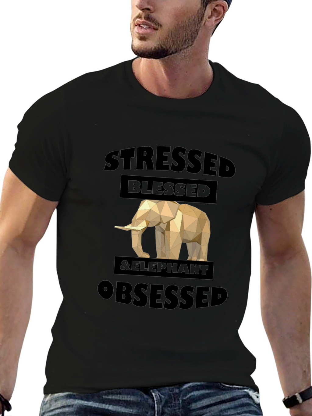 Stressed Blessed & Elephant Obsessed Graphic Tee