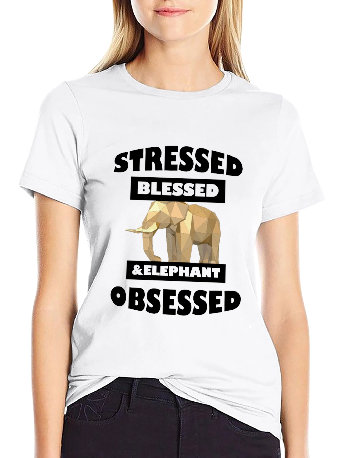 Stressed Blessed & Elephant Obsessed Graphic Tee
